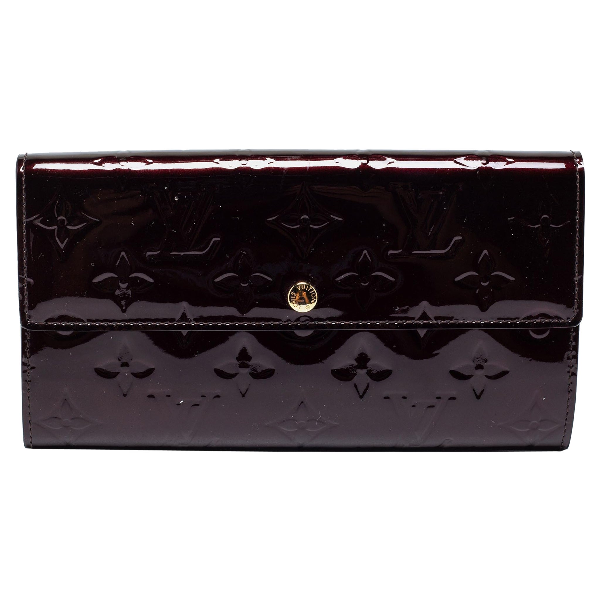 Louis Vuitton Rouge Fauviste Monogram Vernis Sarah Wallet