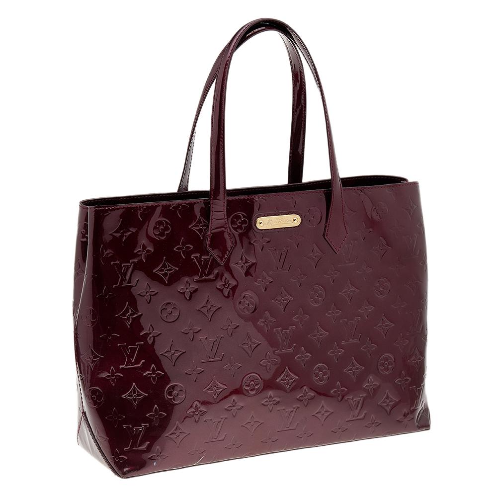Louis Vuitton Rouge Fauviste Monogram Vernis Wilshire MM Bag In Good Condition In Dubai, Al Qouz 2