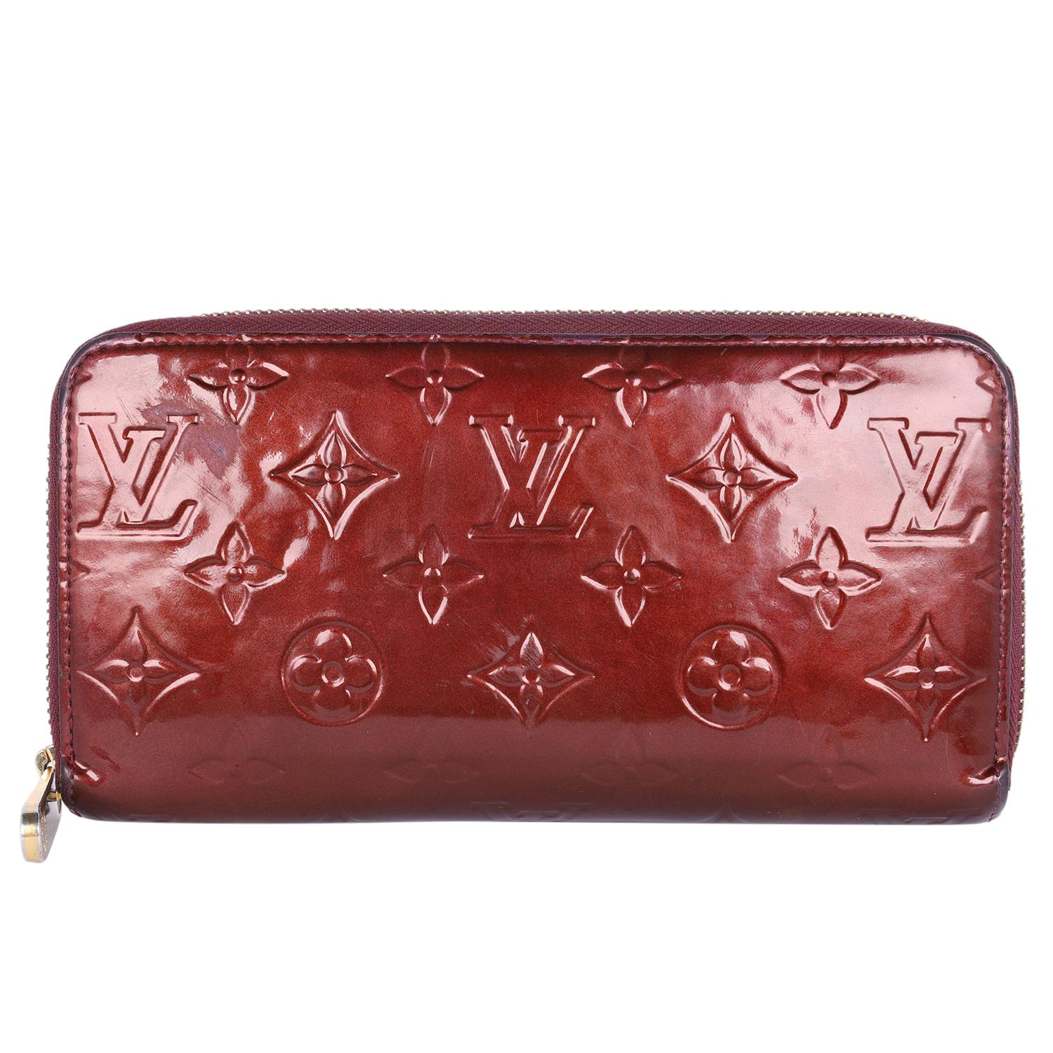 Louis Vuitton Rouge Fauviste Monogram Vernis Zippy Wallet For Sale 1