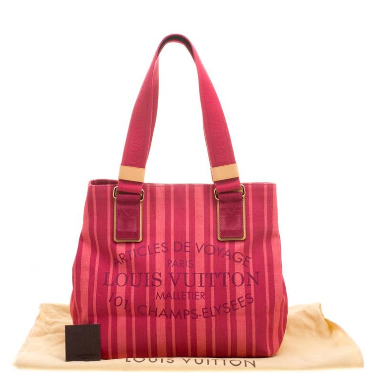 Louis Vuitton Rouge Grenadine Denim Striped Articles De Voyage Bag For Sale at 1stdibs