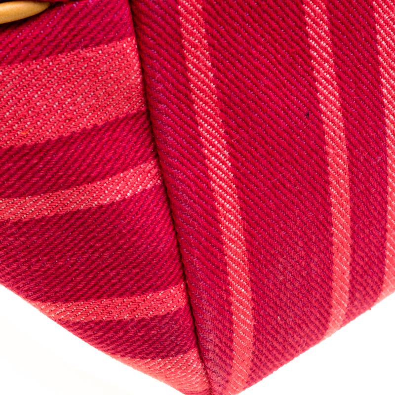 Louis Vuitton Rouge Grenadine Denim Striped Articles De Voyage Bag For Sale 5