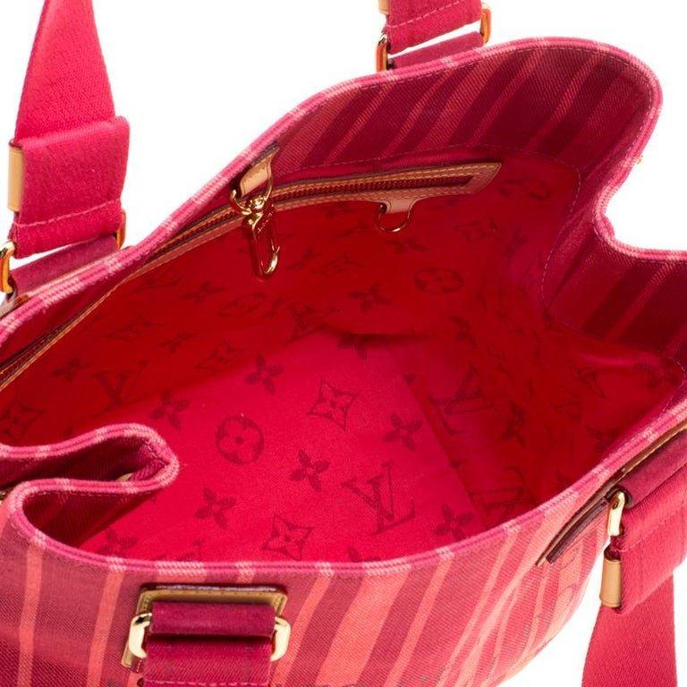 Louis Vuitton Rouge Grenadine Denim Striped Articles De Voyage Bag For ...