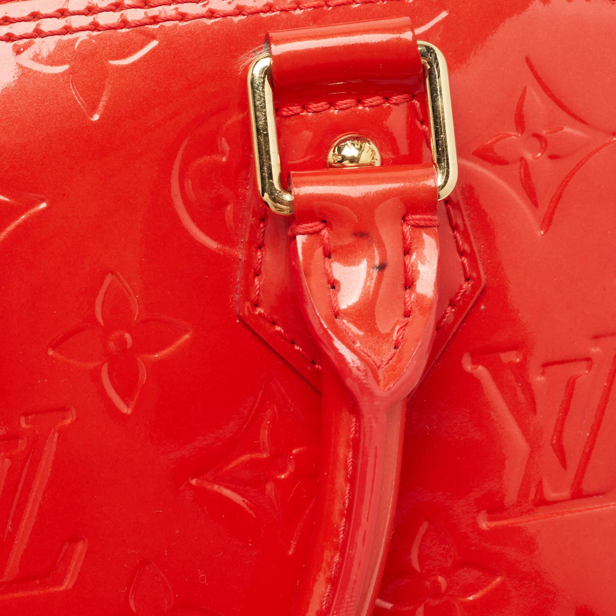 Louis Vuitton Rouge Grenadine Monogram Vernis Alma PM Bag 8