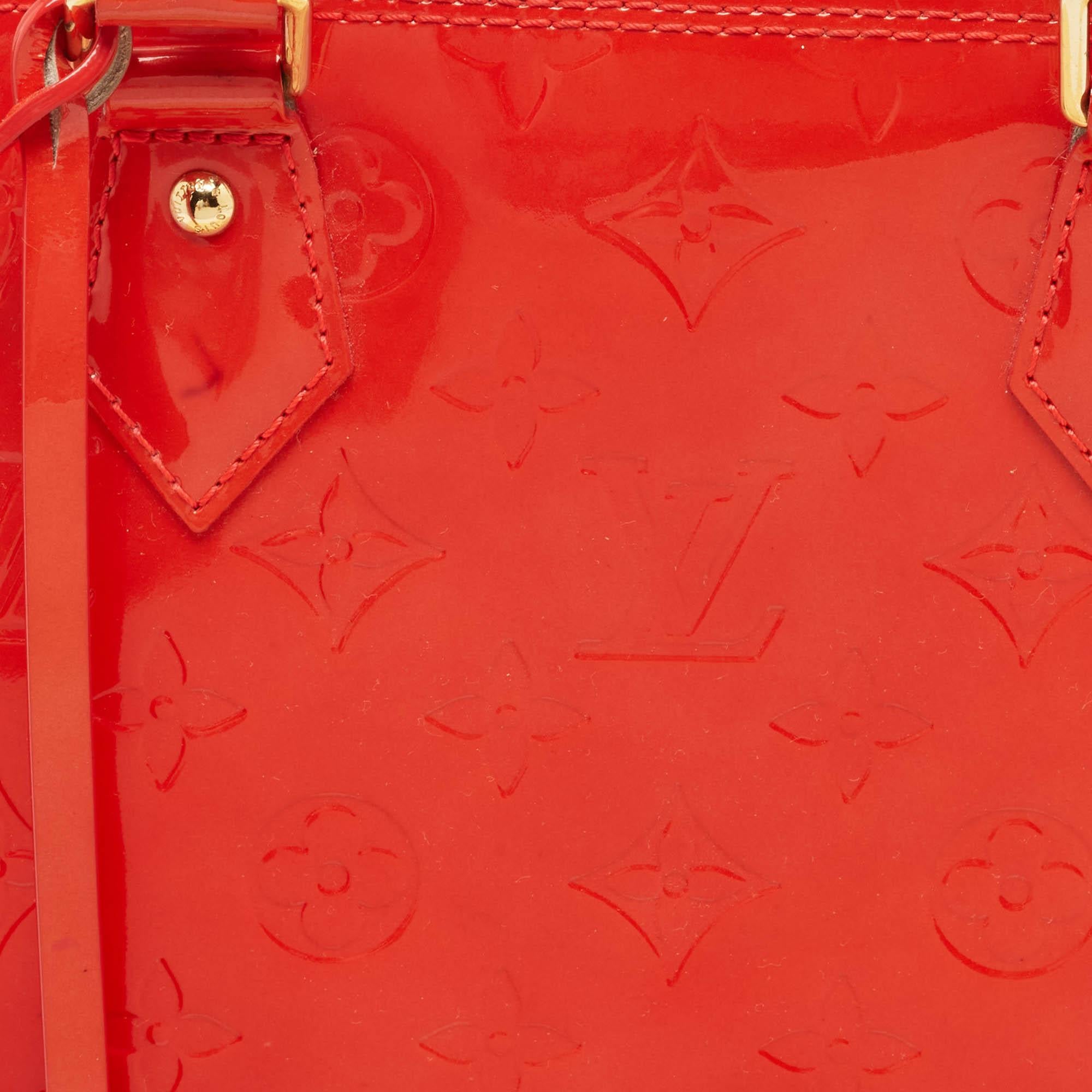 Louis Vuitton Rouge Grenadine Monogram Vernis Alma PM Bag 14