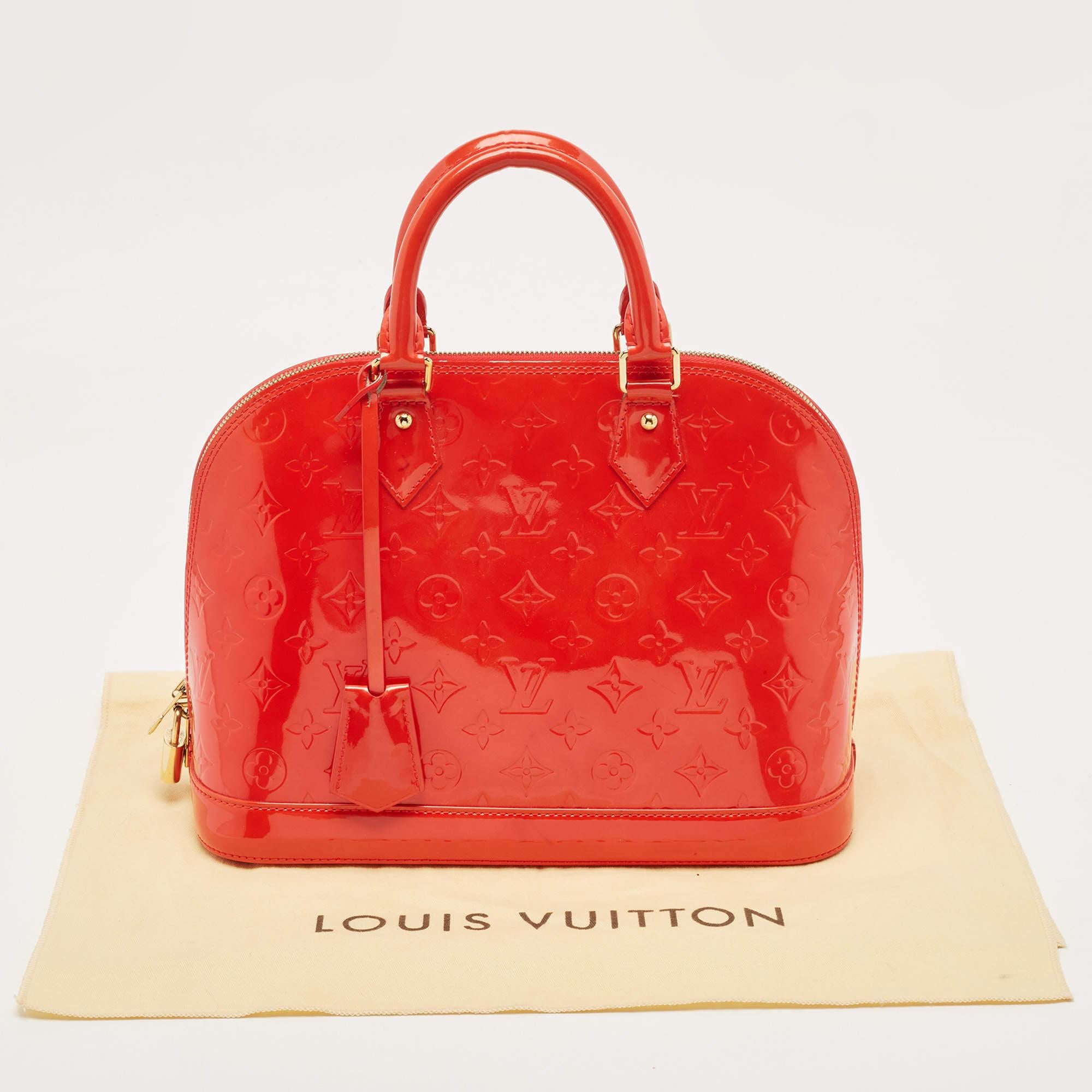 Louis Vuitton Rouge Grenadine Monogram Vernis Alma PM Bag 15