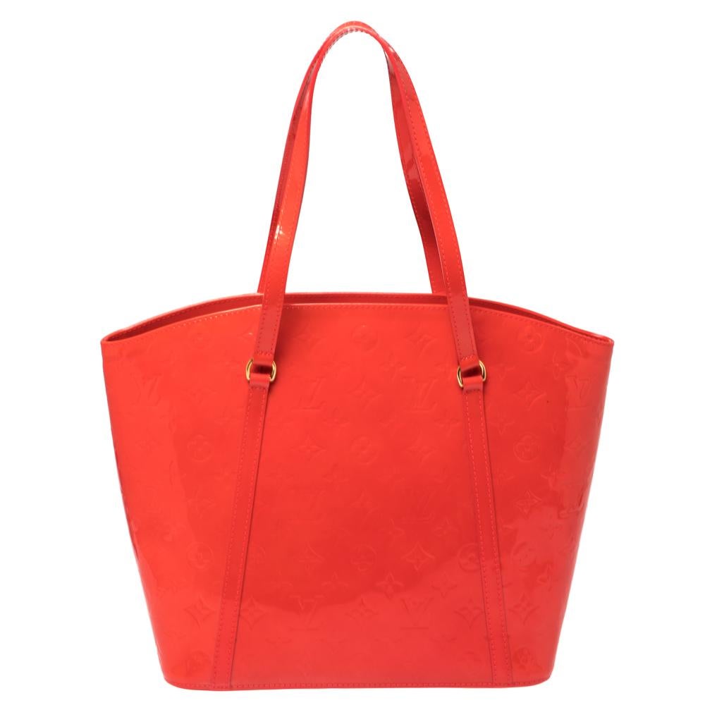 Red Louis Vuitton Rouge Grenadine Monogram Vernis Avalon GM Bag