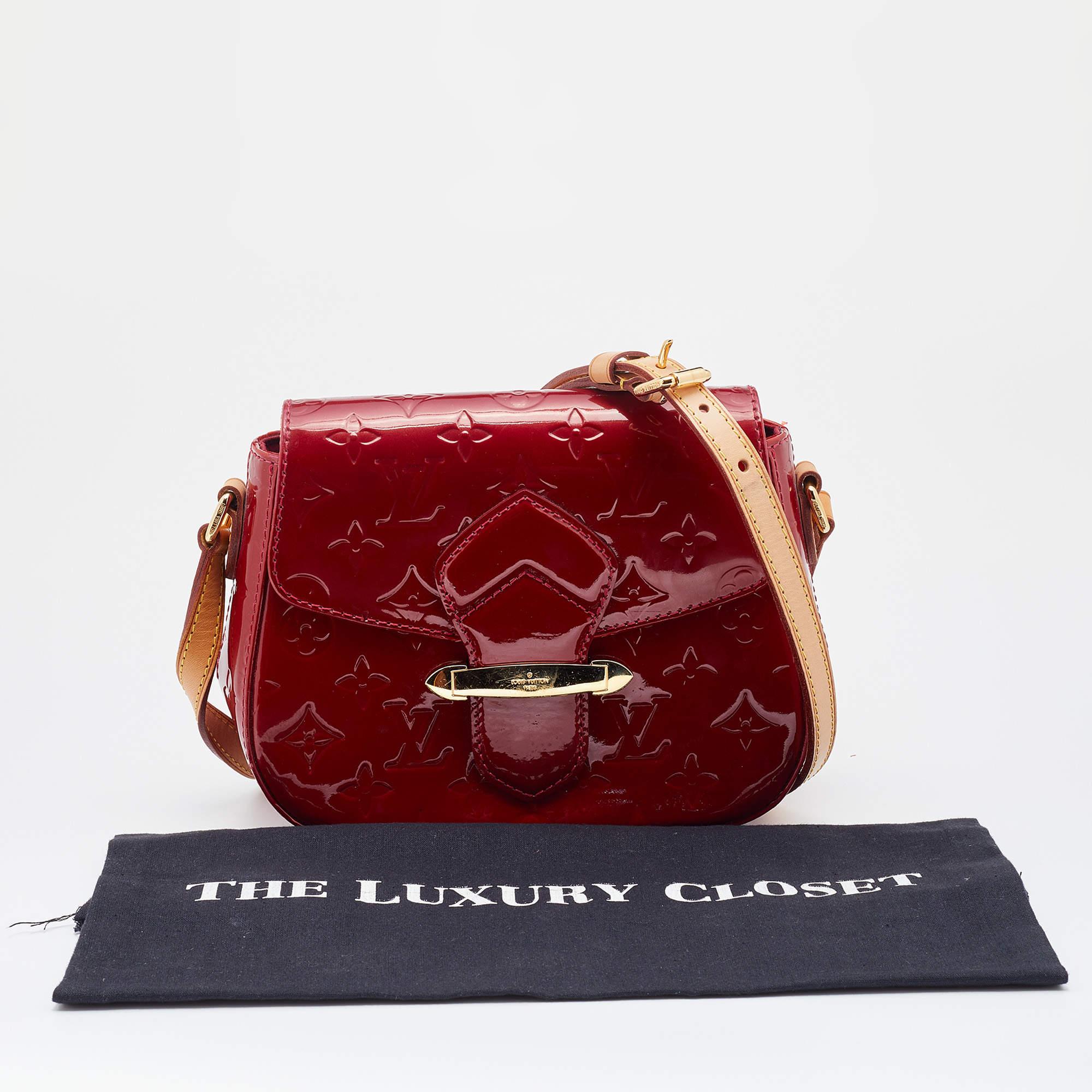 Louis Vuitton Rouge Grenadine Monogram Vernis Bellflower GM Bag 11