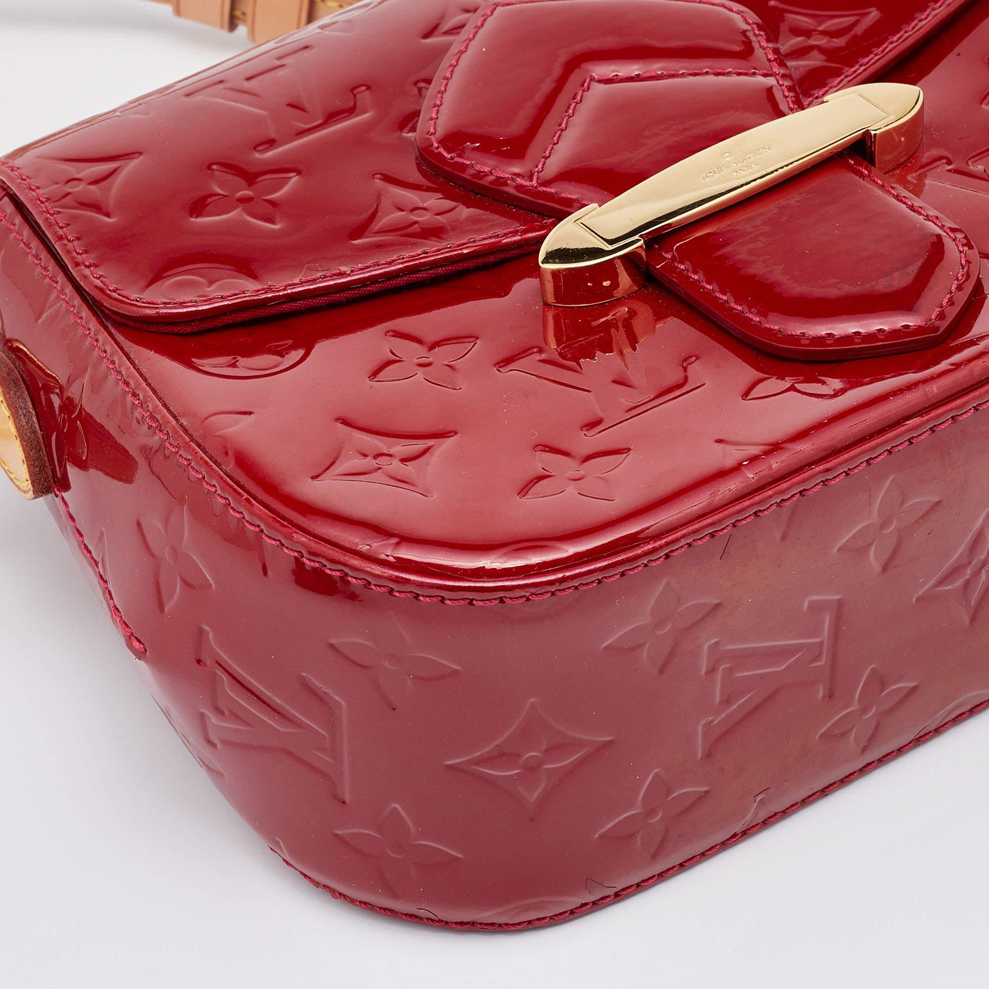 Louis Vuitton Rouge Grenadine Monogram Vernis Bellflower GM Bag 1