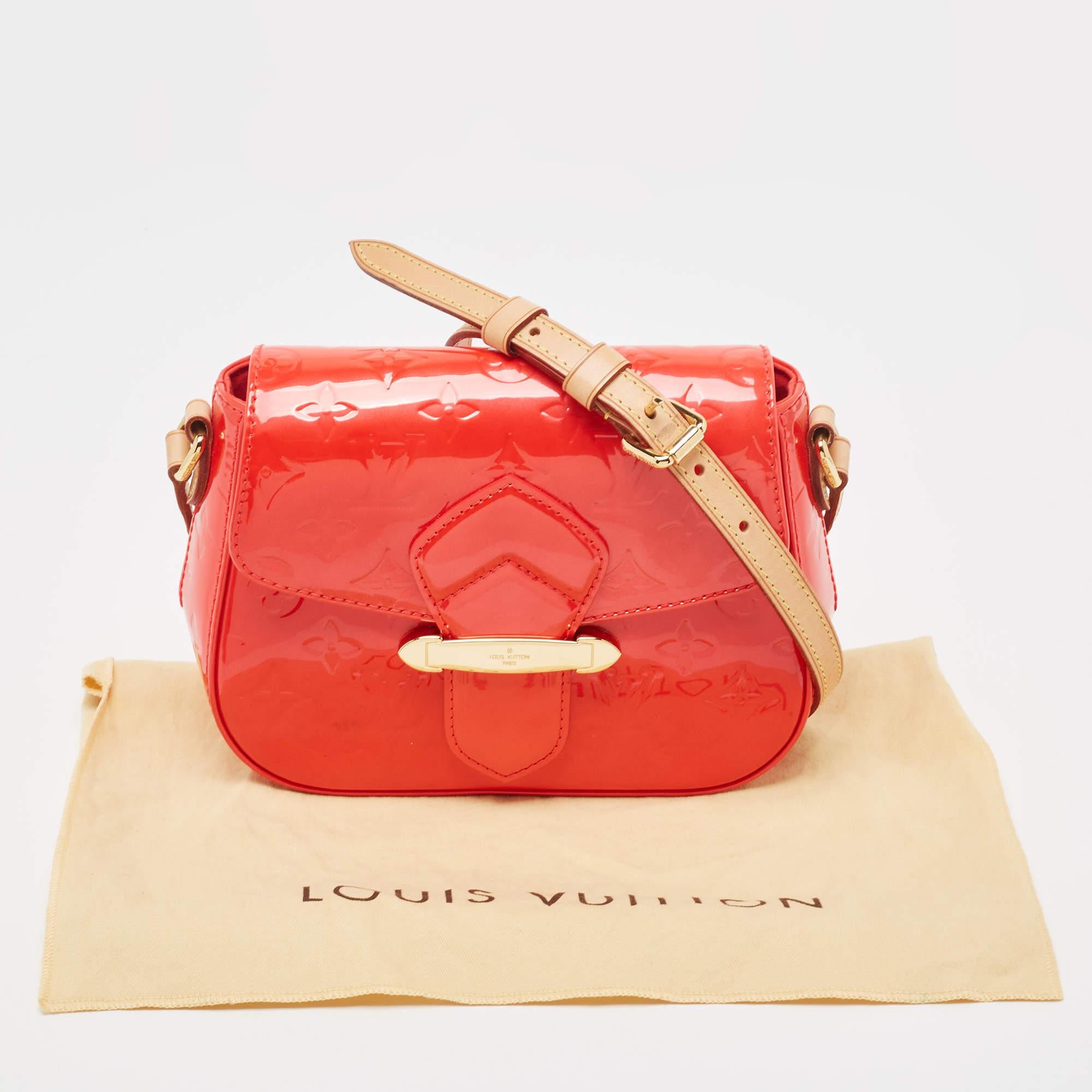 Louis Vuitton Rouge Grenadine Monogram Vernis Bellflower PM Bag 9