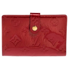 Louis Vuitton Rouge Grenadine Monogrammierte Vernis Französische Geldbörse