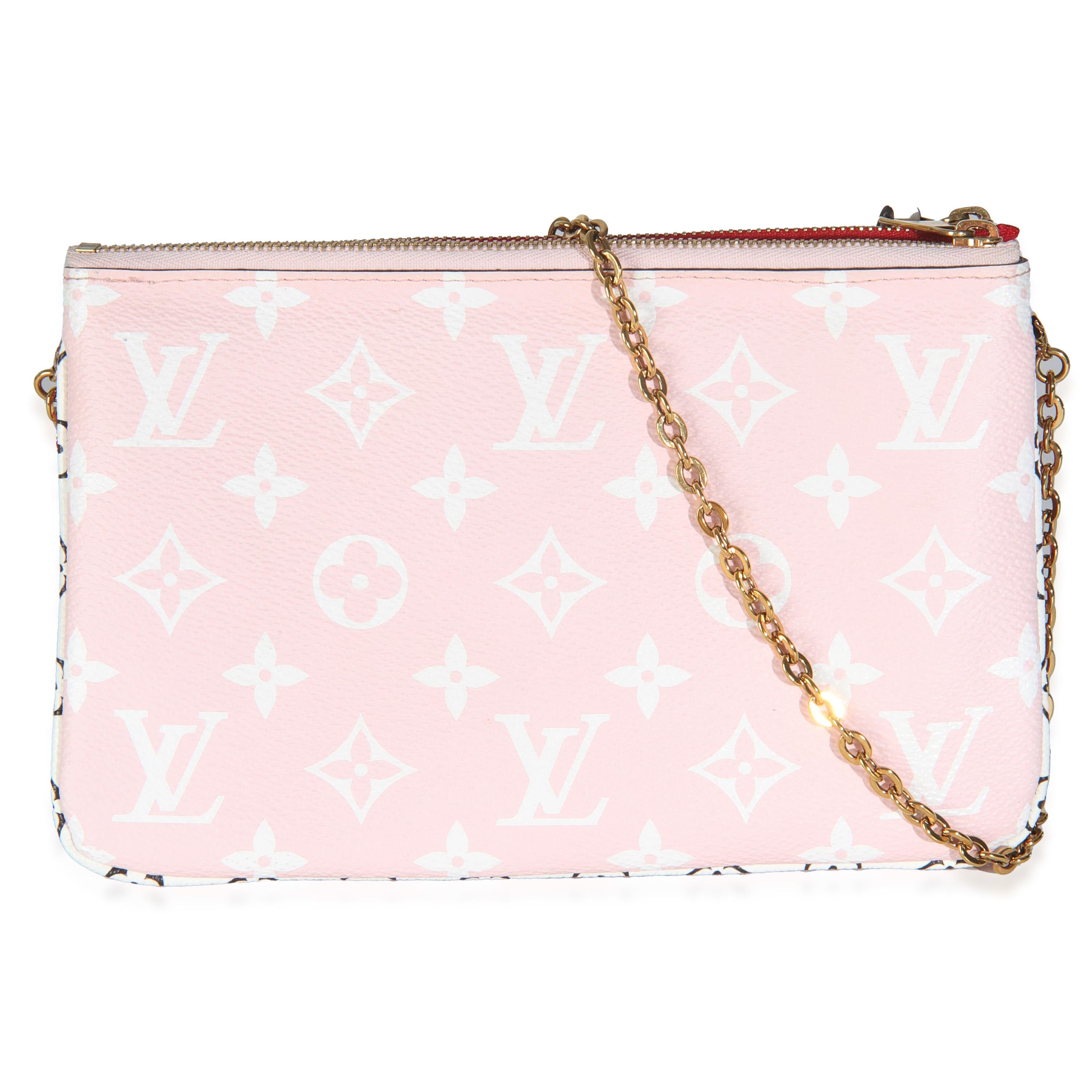 Listing Title: Louis Vuitton Rouge Monogram Giant Canvas Double Zip Pochette
SKU: 145775
Condition: Pre-owned 
Handbag Condition: Very Good
Condition Comments: Item is in very good condition with minor signs of wear.  Scuffing along corners. Light