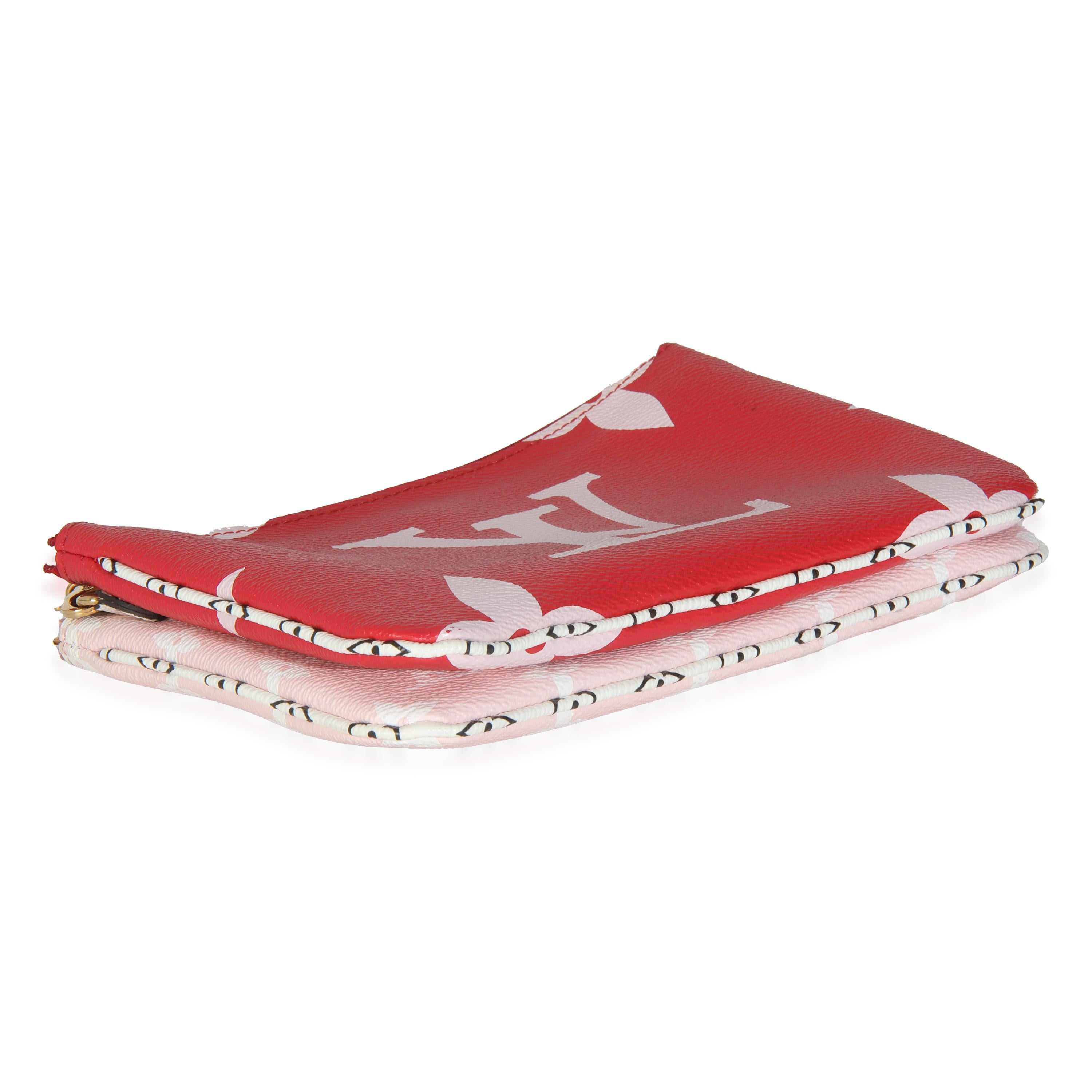 Louis Vuitton Rouge Monogram Giant Canvas Double Zip Pochette For Sale 2