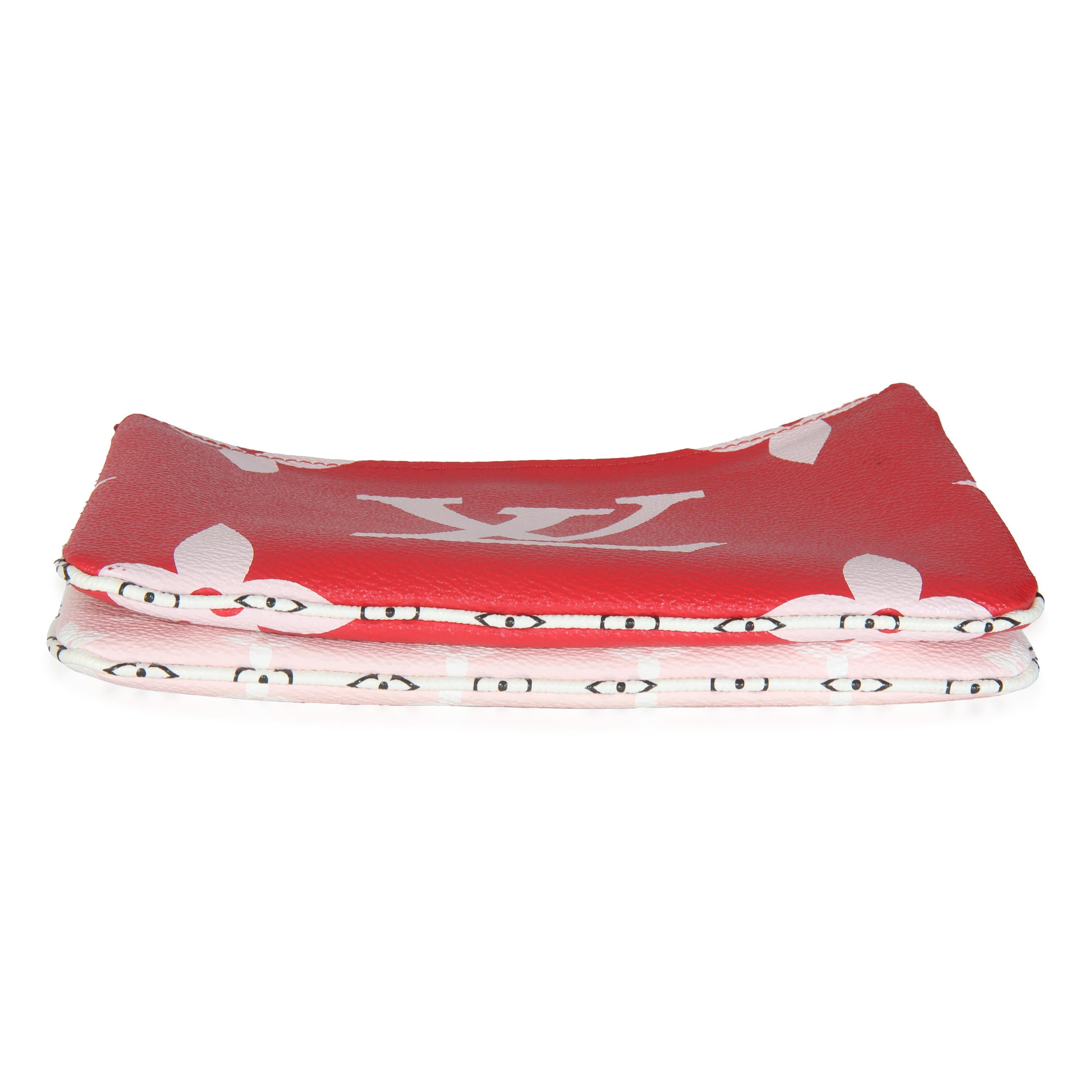 Louis Vuitton Rouge Monogram Giant Canvas Double Zip Pochette For Sale 3
