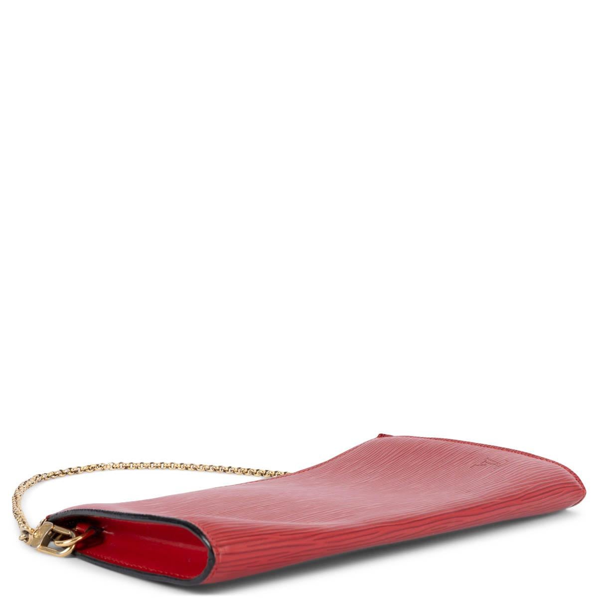 LOUIS VUITTON Rouge red Epi leather POCHETTE ACCESSOIRES Bag For Sale 1