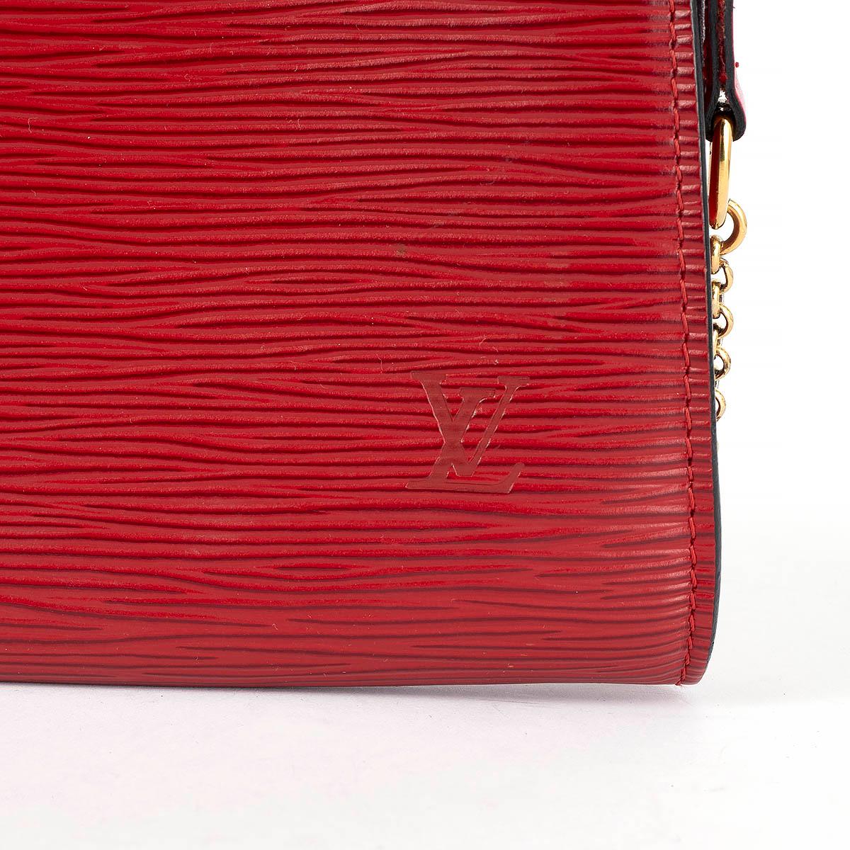 LOUIS VUITTON Rouge red Epi leather POCHETTE ACCESSOIRES Bag For Sale 3