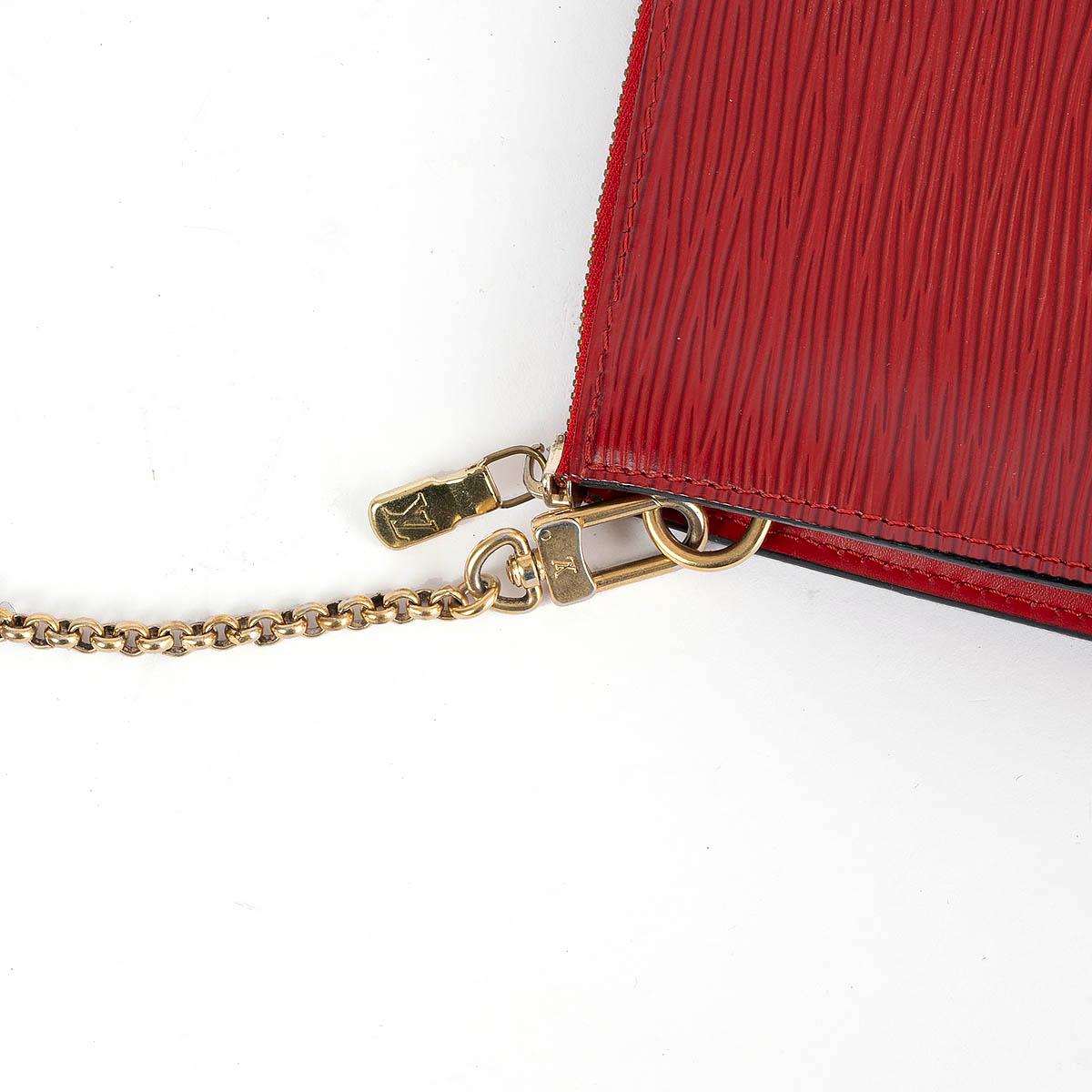 LOUIS VUITTON Rouge red Epi leather POCHETTE ACCESSOIRES Bag For Sale 4