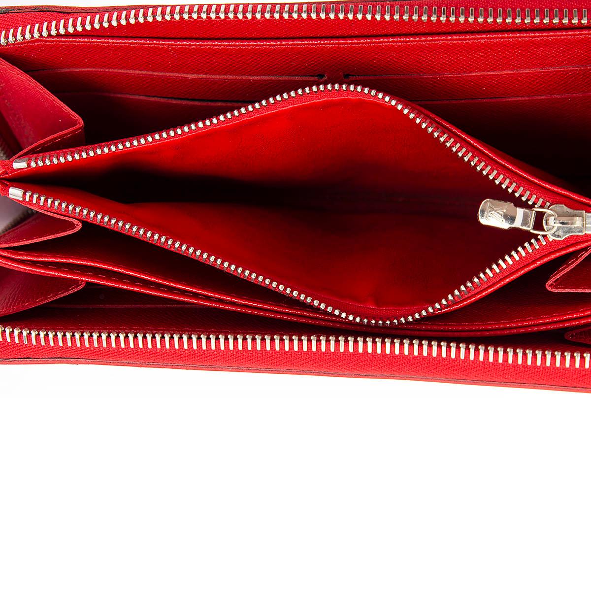 Women's LOUIS VUITTON Rouge red Epi leather ZIPPY Wallet For Sale