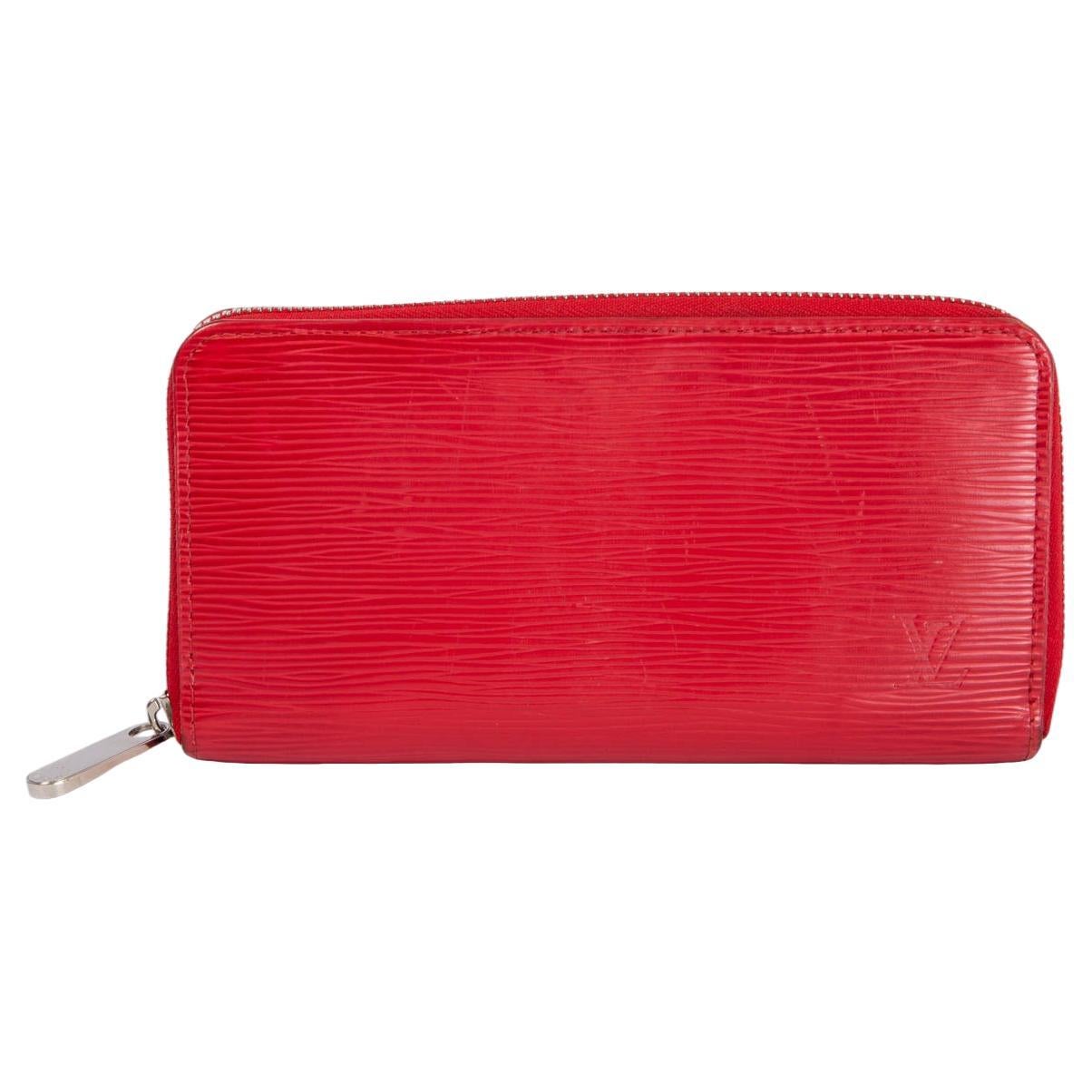 LOUIS VUITTON Rouge red Epi leather ZIPPY Wallet For Sale