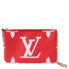 LOUIS VUITTON Rouge Monogramme géant inversé DOUBLE ZIP POCHETTE Sac