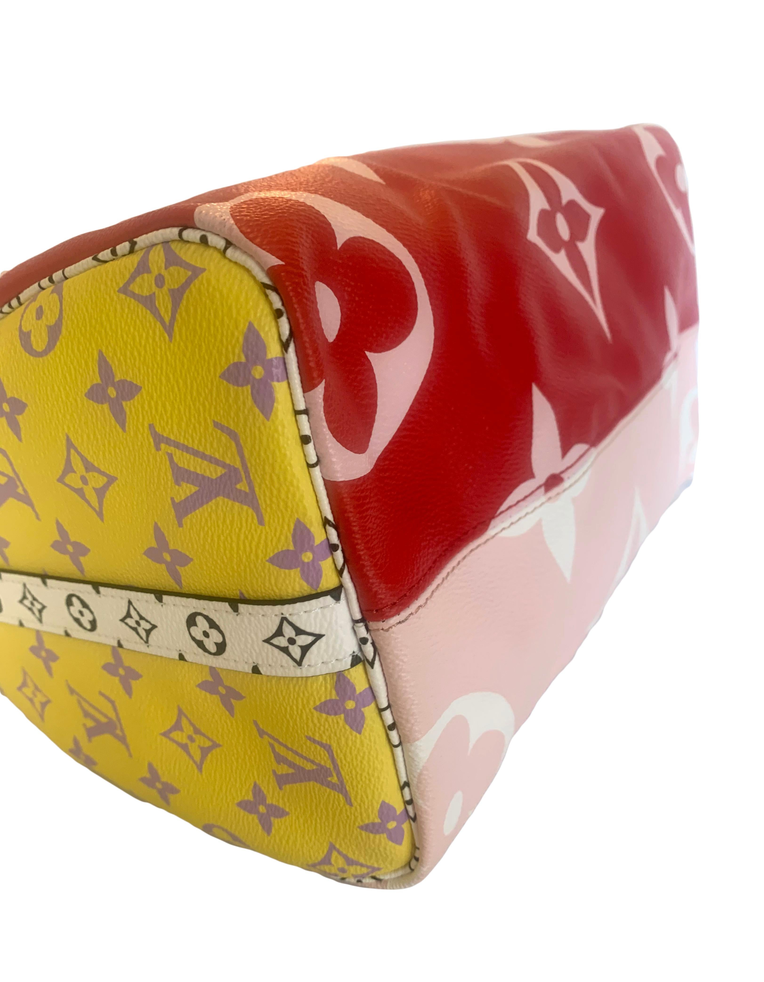 Louis Vuitton Rouge Red/ Pink Monogram Giant Monogram Speedy Bandouliere 30 Bag In Excellent Condition In New York, NY
