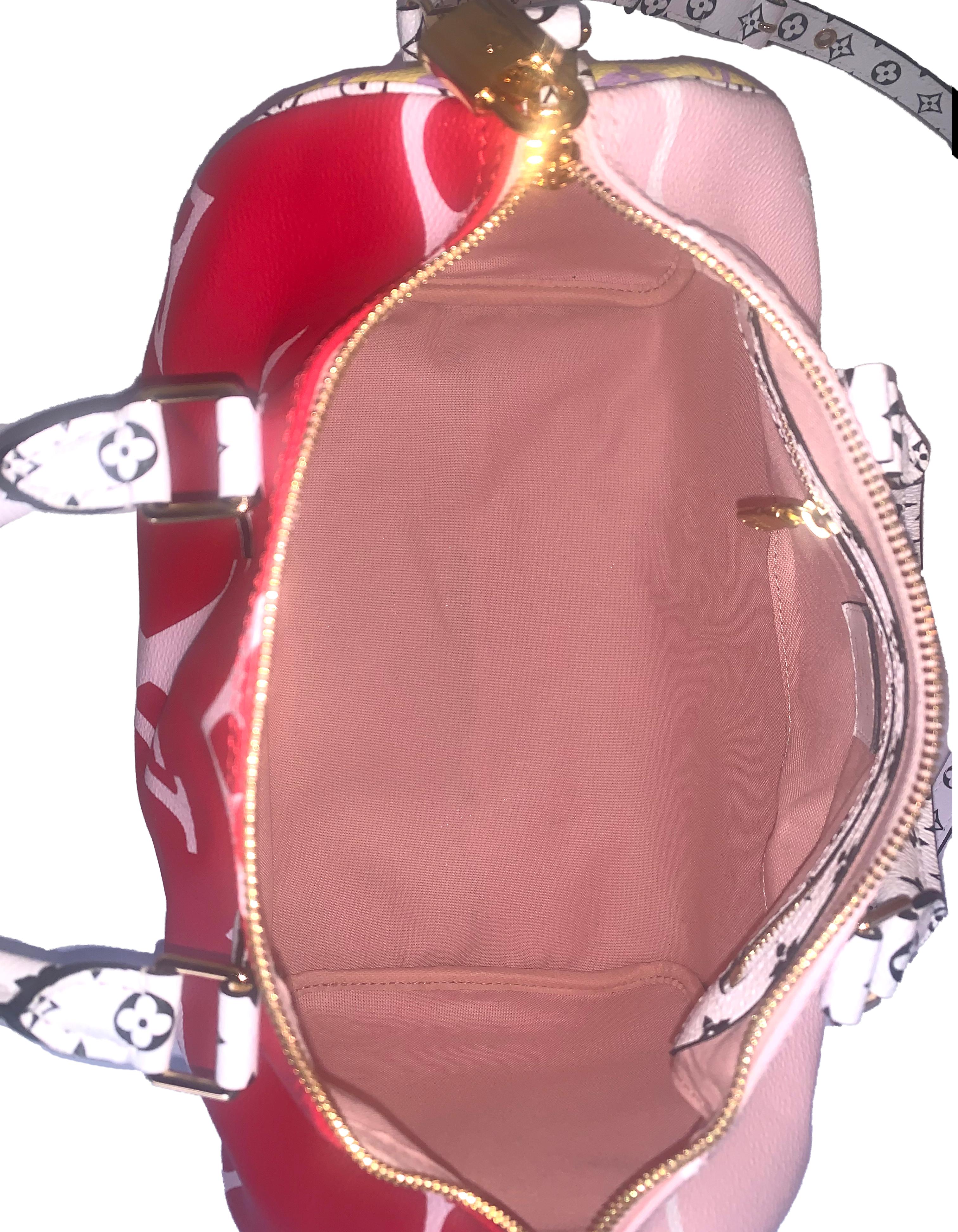 Women's Louis Vuitton Rouge Red/ Pink Monogram Giant Monogram Speedy Bandouliere 30 Bag