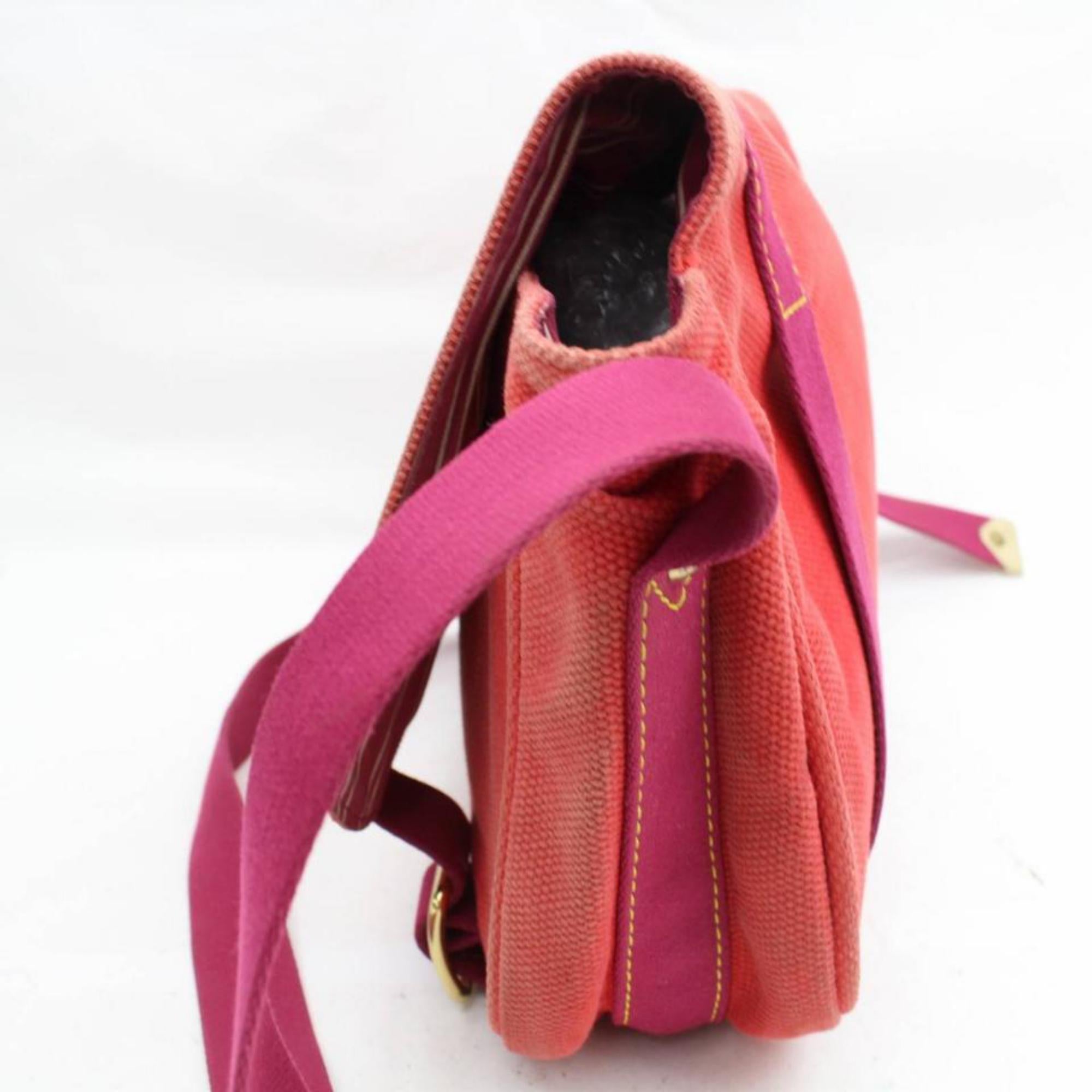 Louis Vuitton Rouge Toile Antigua Besace  868293 Red Canvas Shoulder Bag For Sale 4