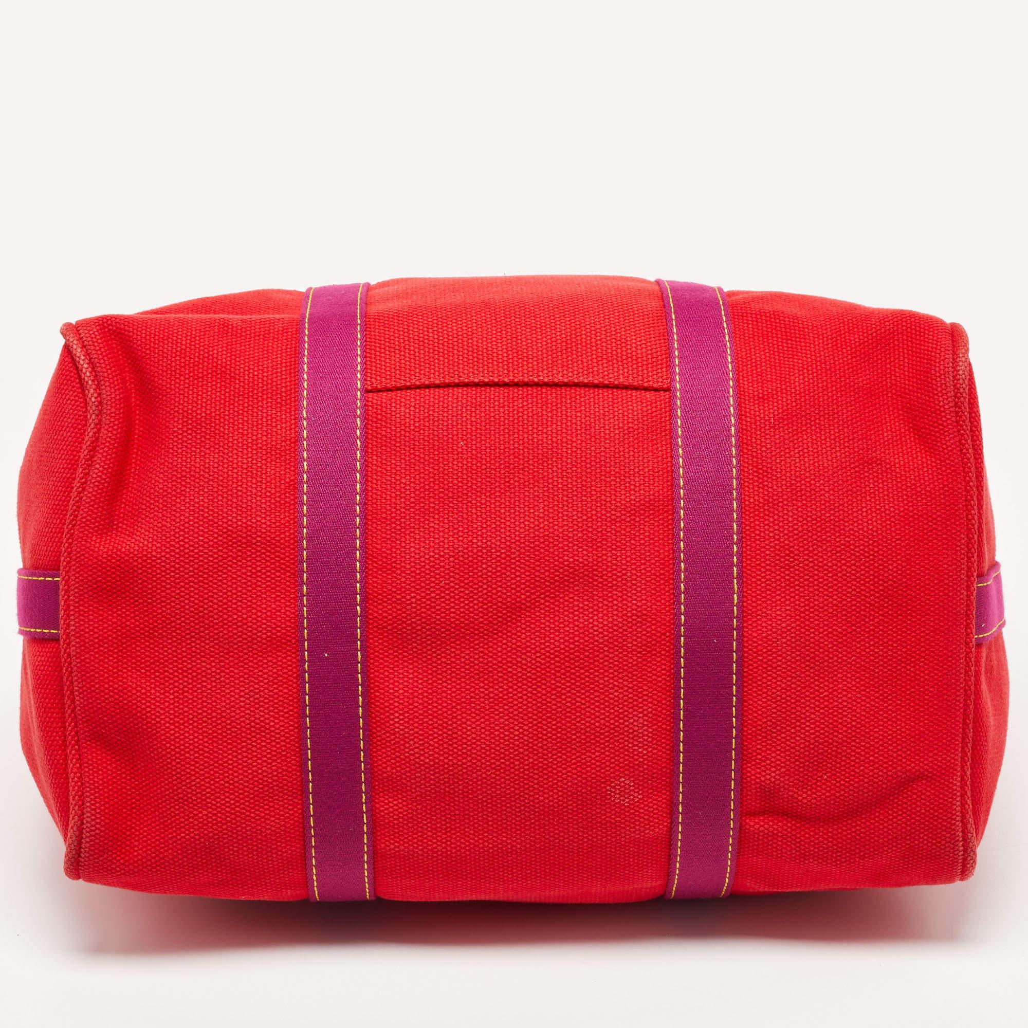 Louis Vuitton Rouge Toile Canvas Antigua Sac Weekend Bag en vente 9