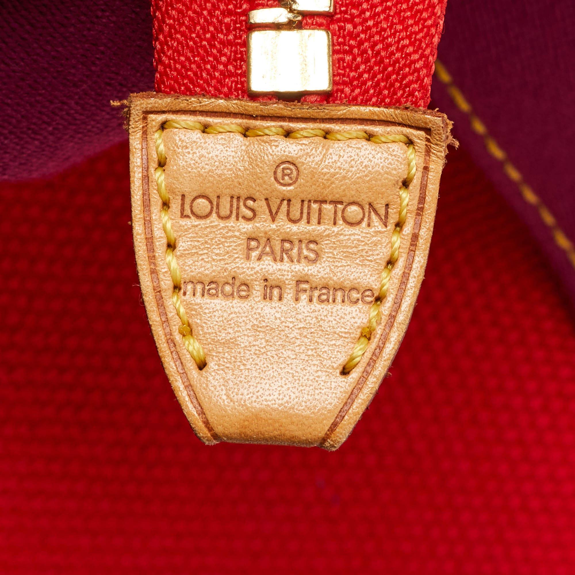 Louis Vuitton Rouge Toile Canvas Antigua Sac Weekend Bag en vente 11