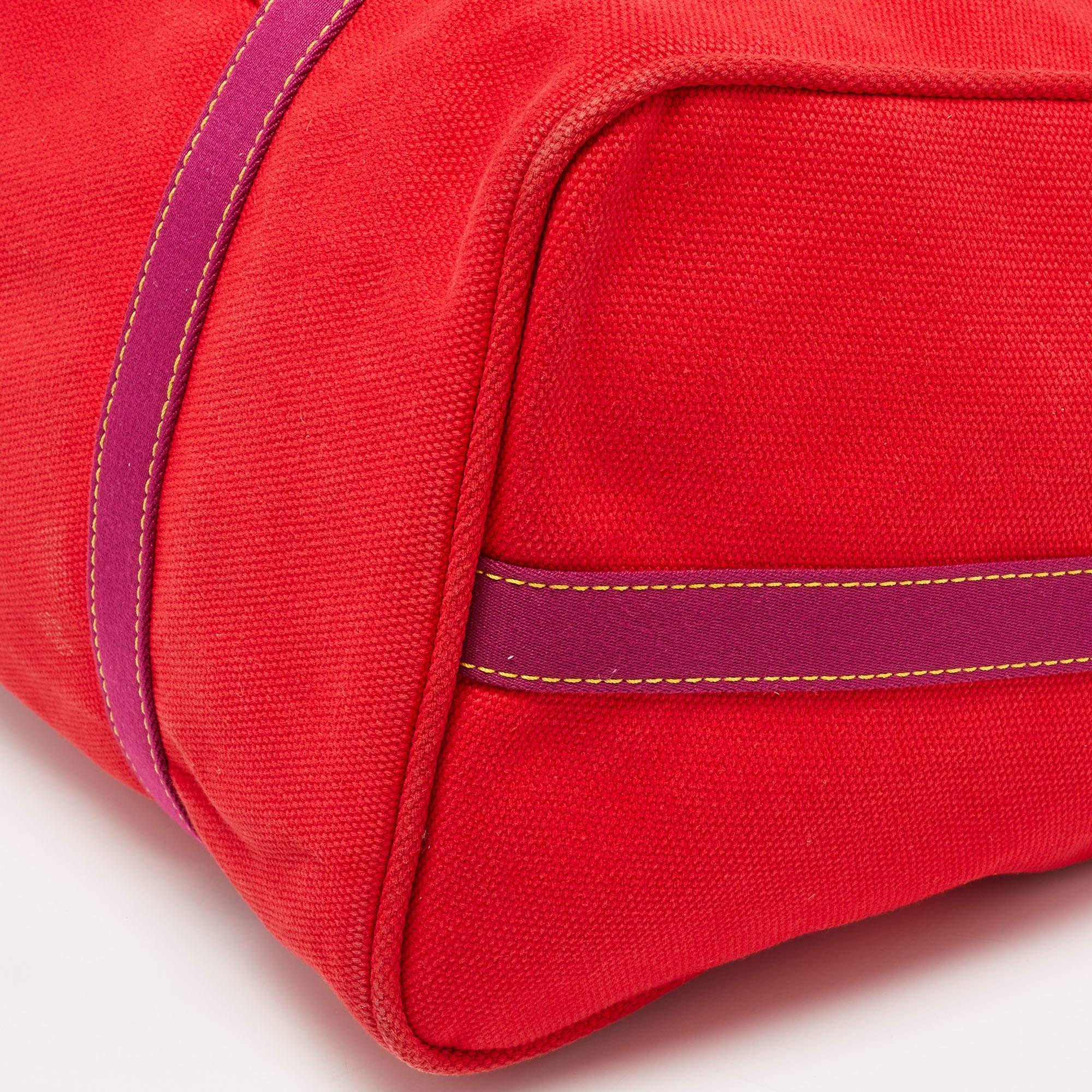 Louis Vuitton Rouge Toile Canvas Antigua Sac Weekend Bag en vente 1