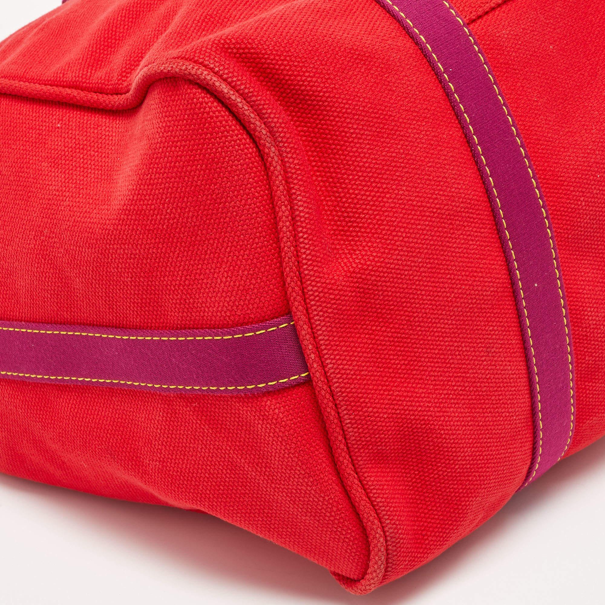 Louis Vuitton Rouge Toile Canvas Antigua Sac Weekend Bag en vente 2