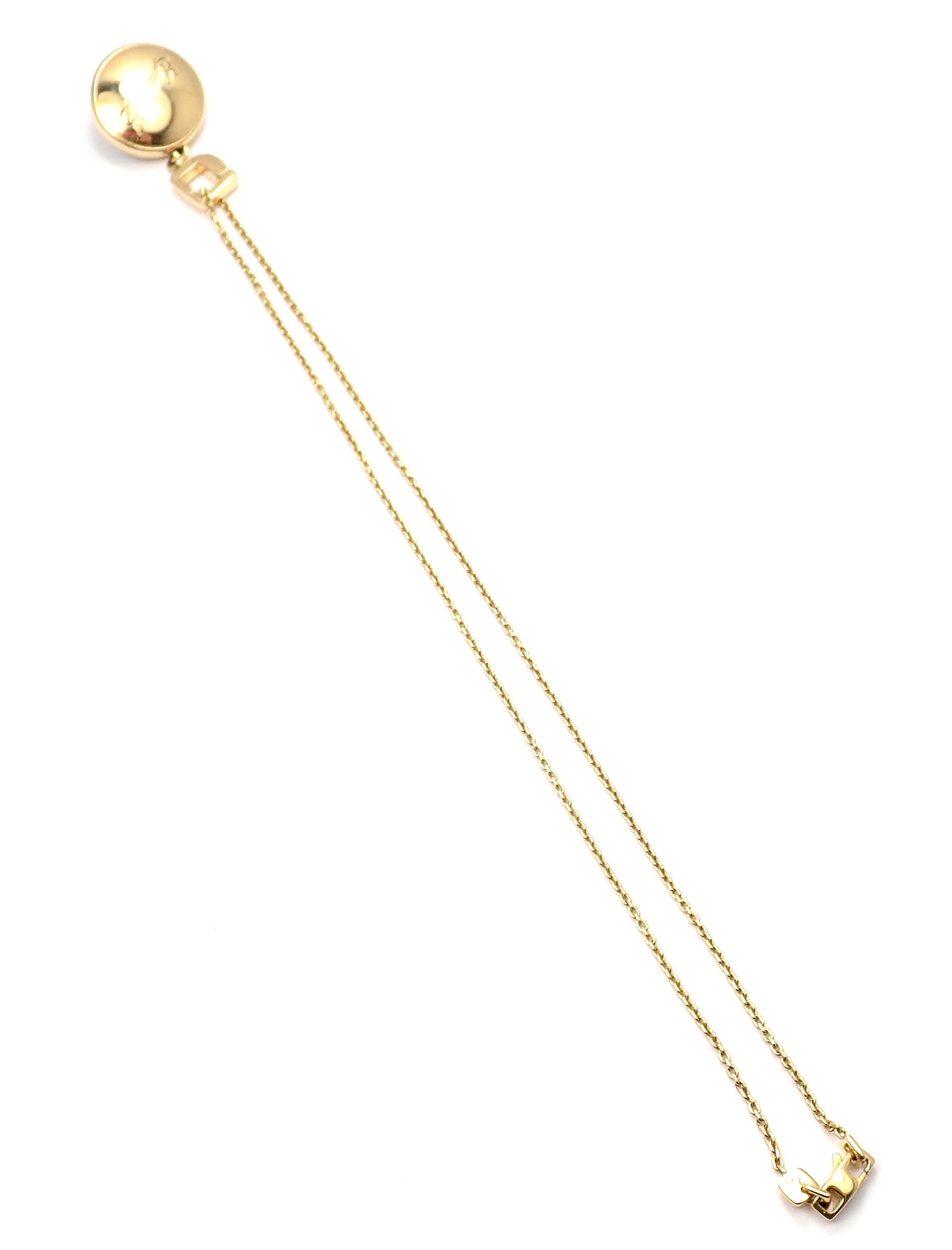 Louis Vuitton Roulette Pendant Yellow Gold Chain Necklace 4
