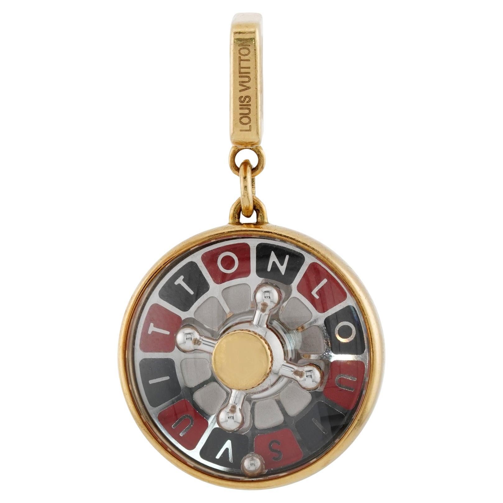 LOUIS VUITTON Roulette Wheel Good Luck 18k Yellow Gold  Charm Pendant For Sale