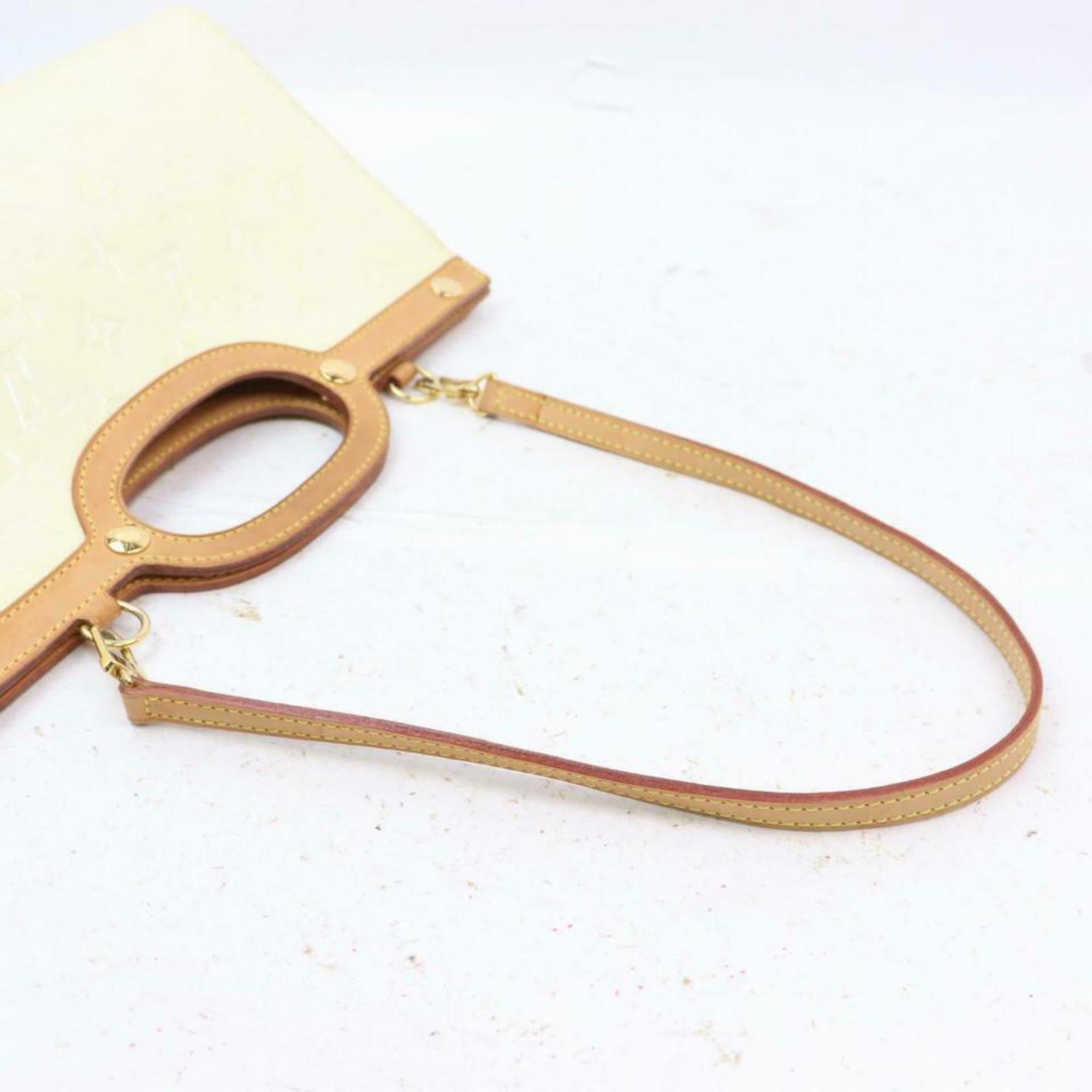 Louis Vuitton Roxbury PerleStrap 2way 870344 Beige Patent Leather Shoulder Bag For Sale 6