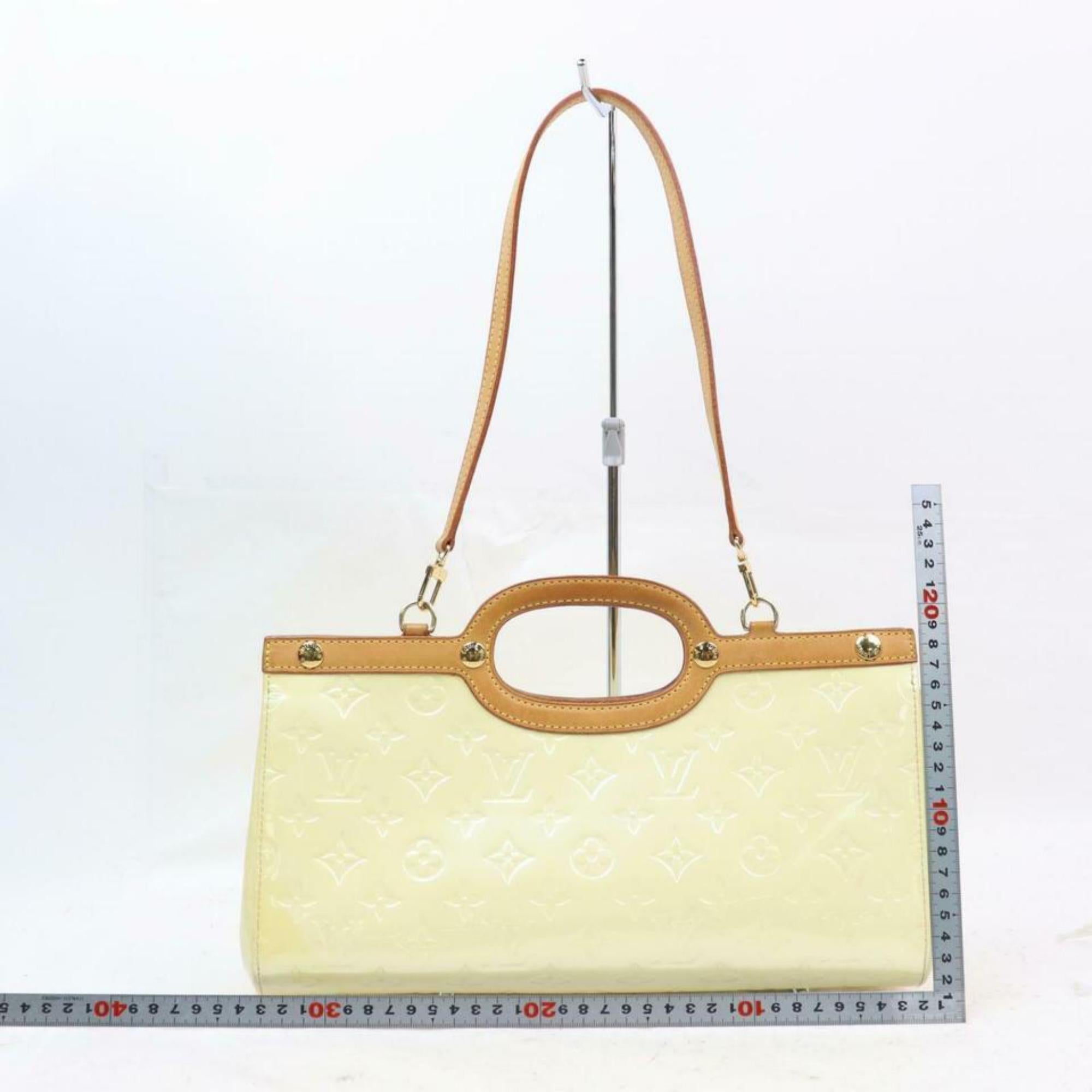Louis Vuitton Roxbury PerleStrap 2way 870344 Beige Patent Leather Shoulder Bag For Sale 2