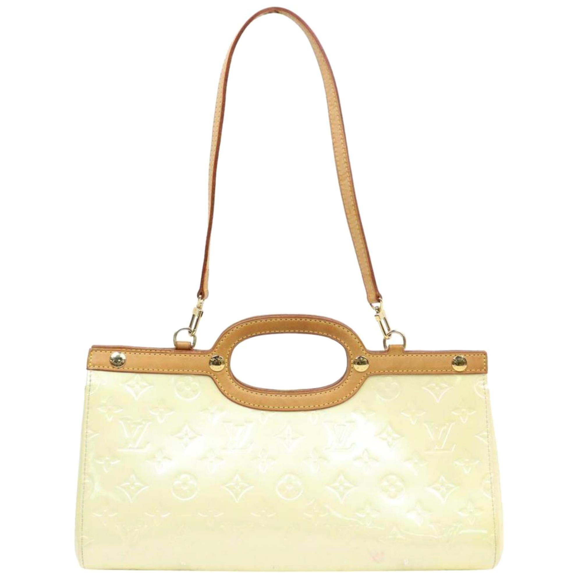 Louis Vuitton Roxbury PerleStrap 2way 870344 Beige Patent Leather Shoulder Bag For Sale