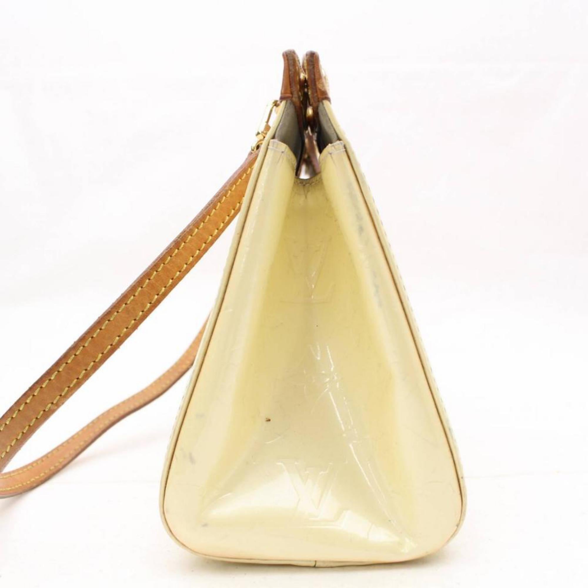 Women's Louis Vuitton Roxbury Vernis Drive 2way 866147 Cream Patent Leather Shoulder Bag For Sale