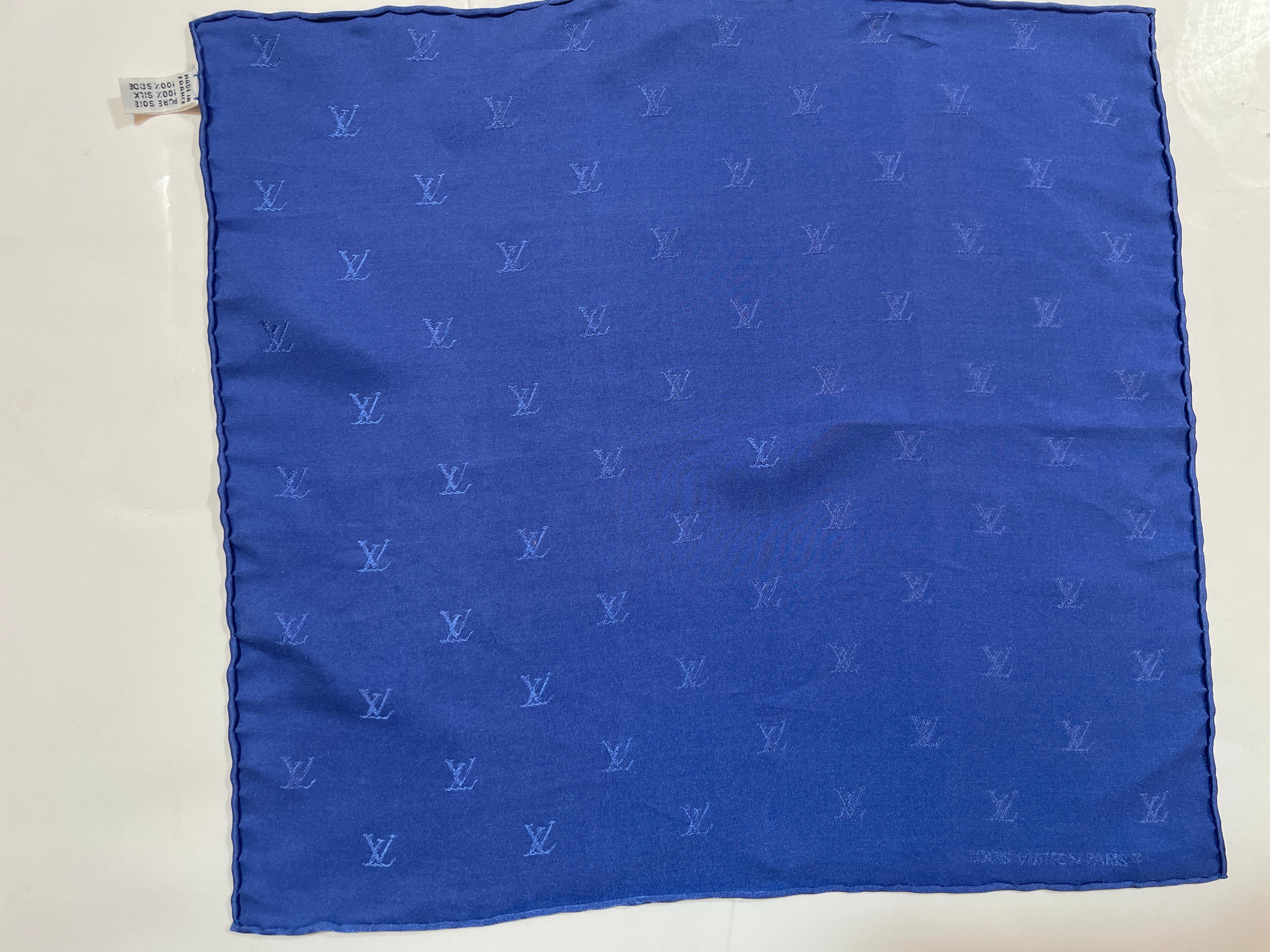 Louis Vuitton Royal Blue Silk Pocket Monogram Square 6