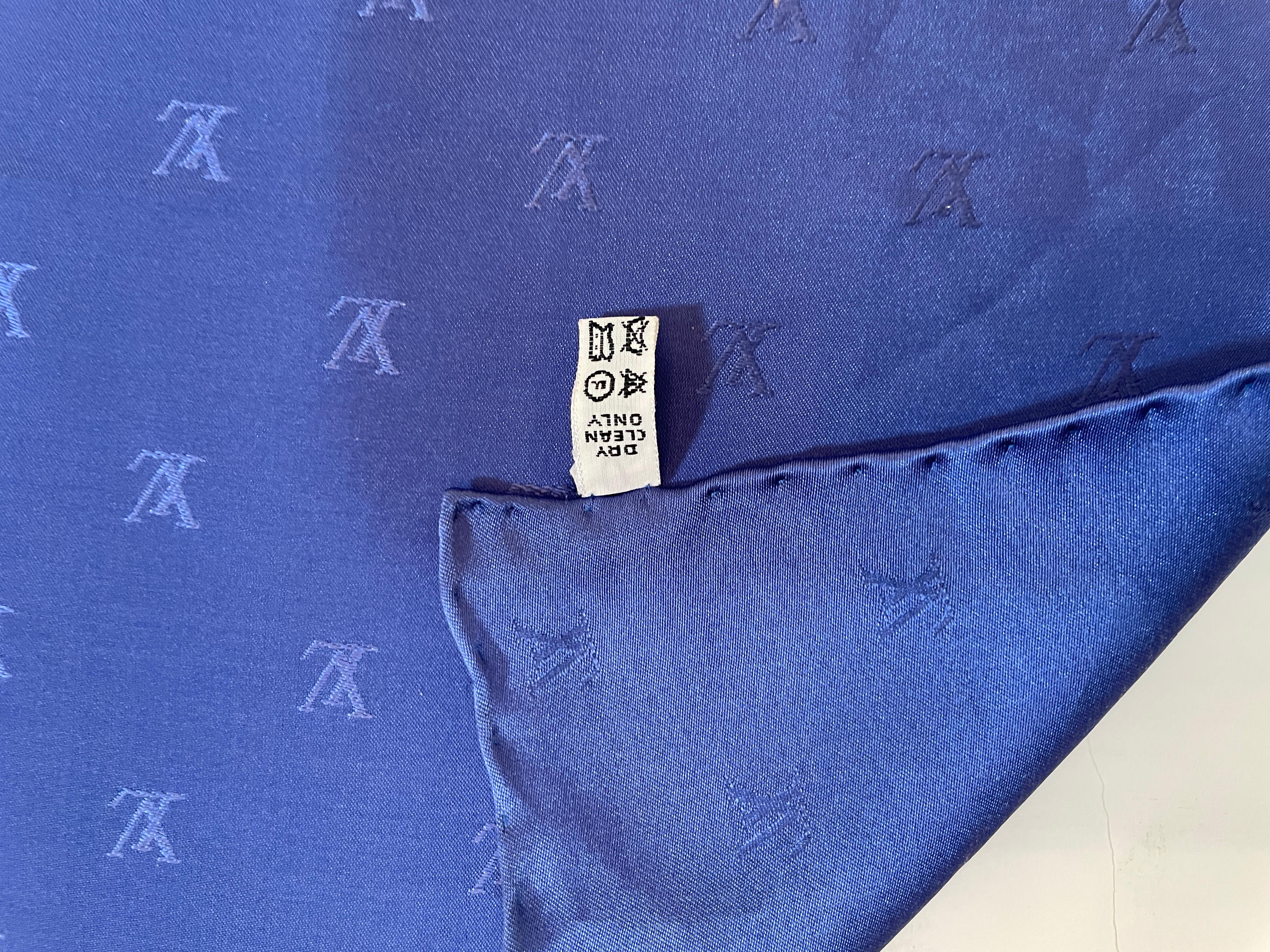 Louis Vuitton Royal Blue Silk Pocket Monogram Square 3
