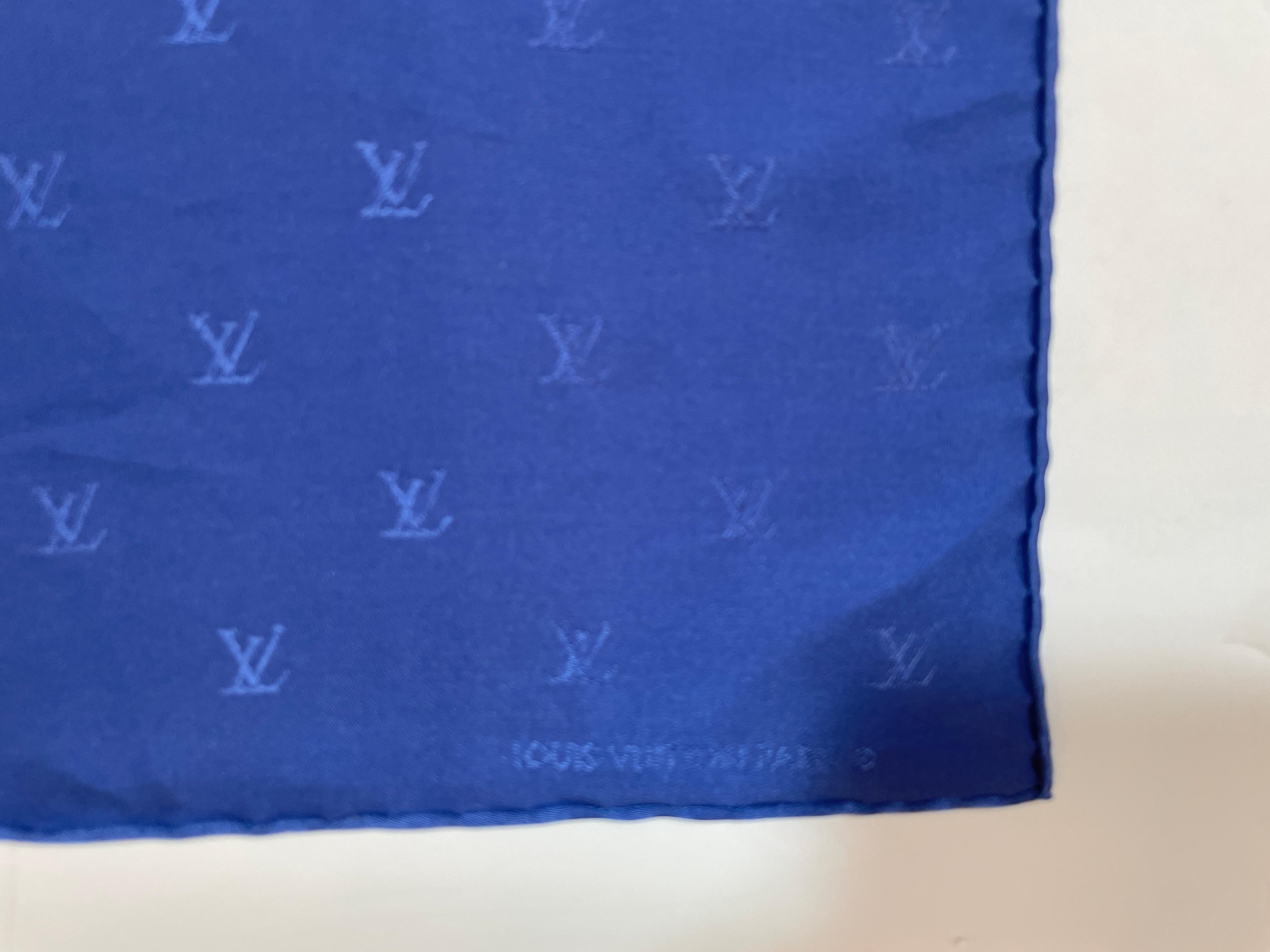 Louis Vuitton Royal Blue Silk Pocket Monogram Square 5