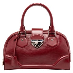 Louis Vuitton - Sac Bowling Montaigne GM en cuir épi rubis