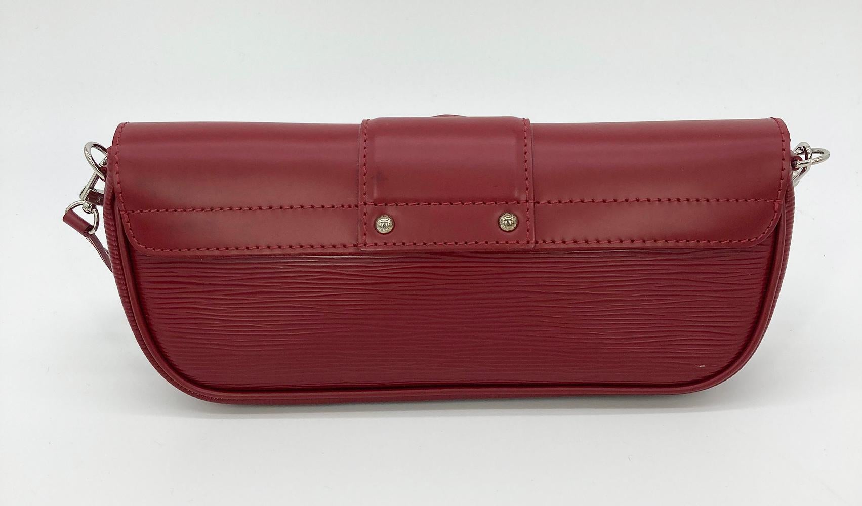 Brown Louis Vuitton Rubis Epi Leather Montaigne Clutch Bag 