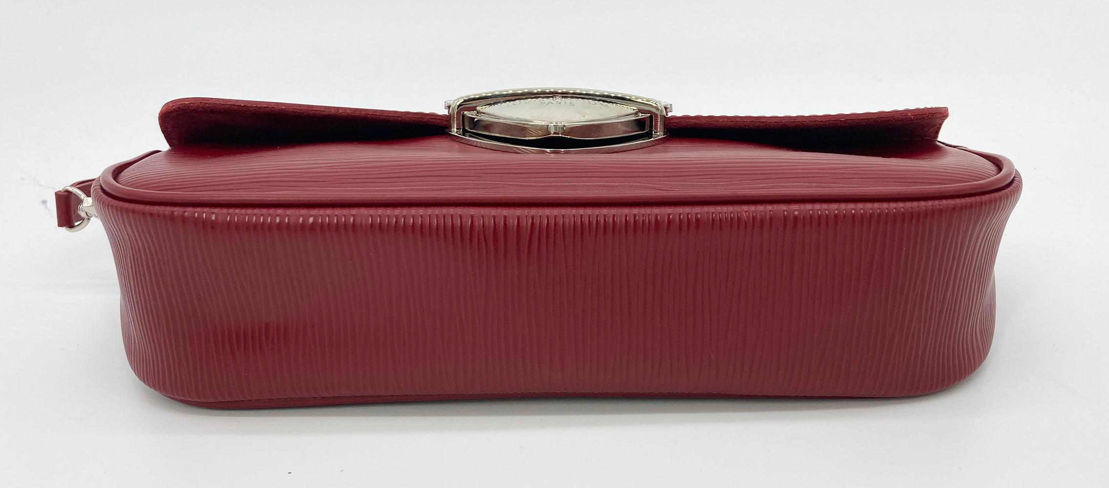 Louis Vuitton Rubis Epi Leather Montaigne Clutch Bag  In Good Condition In Philadelphia, PA