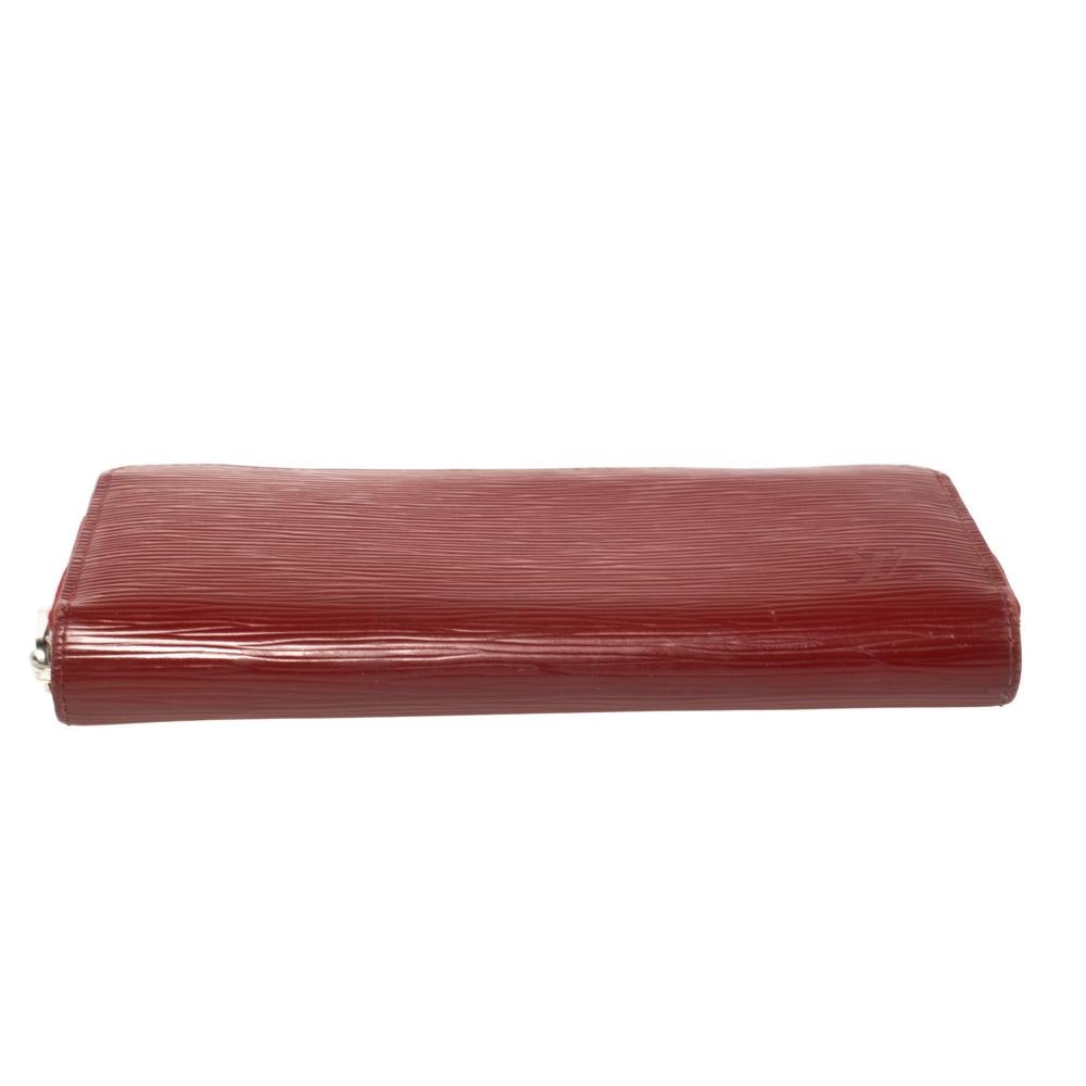 Brown Louis Vuitton Rubis Epi Leather Zippy Wallet