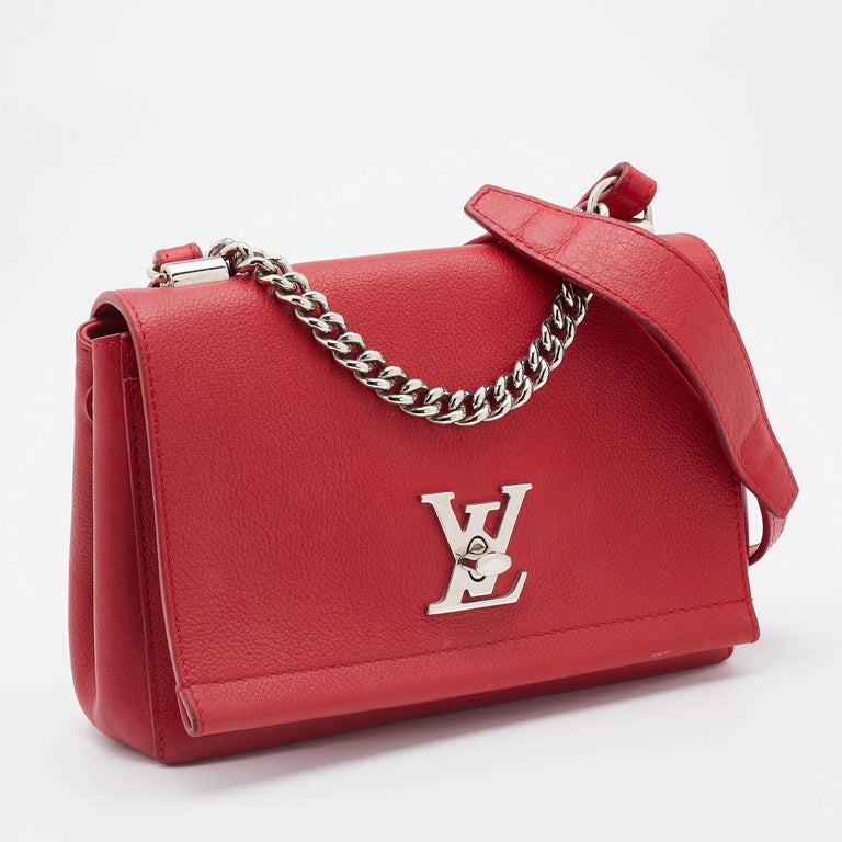 Women's Louis Vuitton Rubis Leather Lockme II Bag For Sale