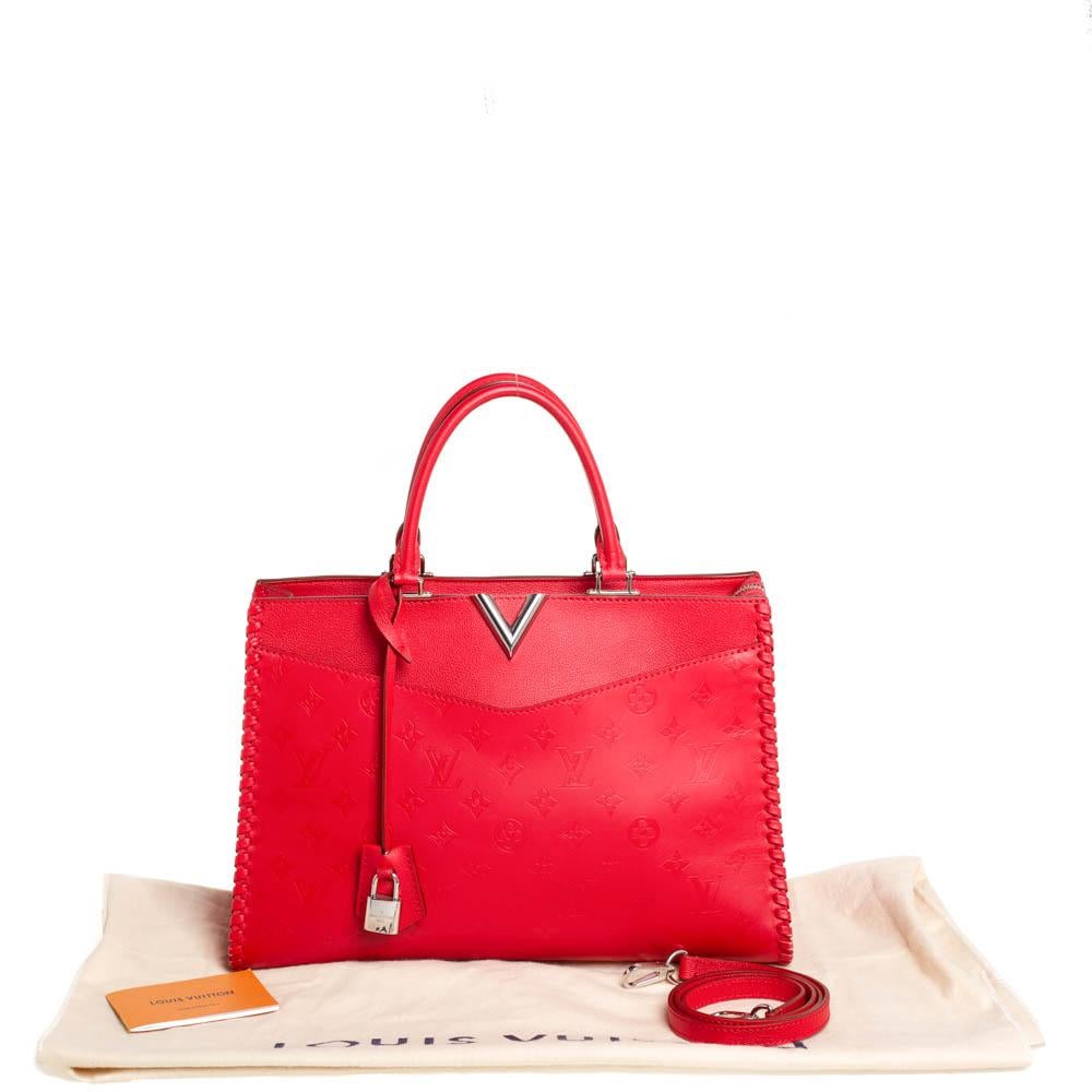 Louis Vuitton Rubis Monogram Cuir Plume Very Zipped Bag 5