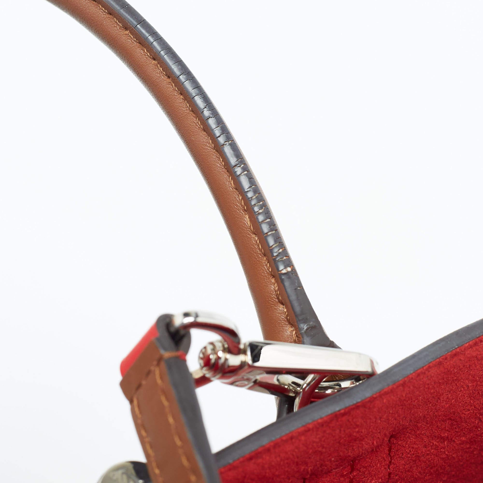 Louis Vuitton Rubis/Noisette Monogram Plume Leather Very MM Tote 9