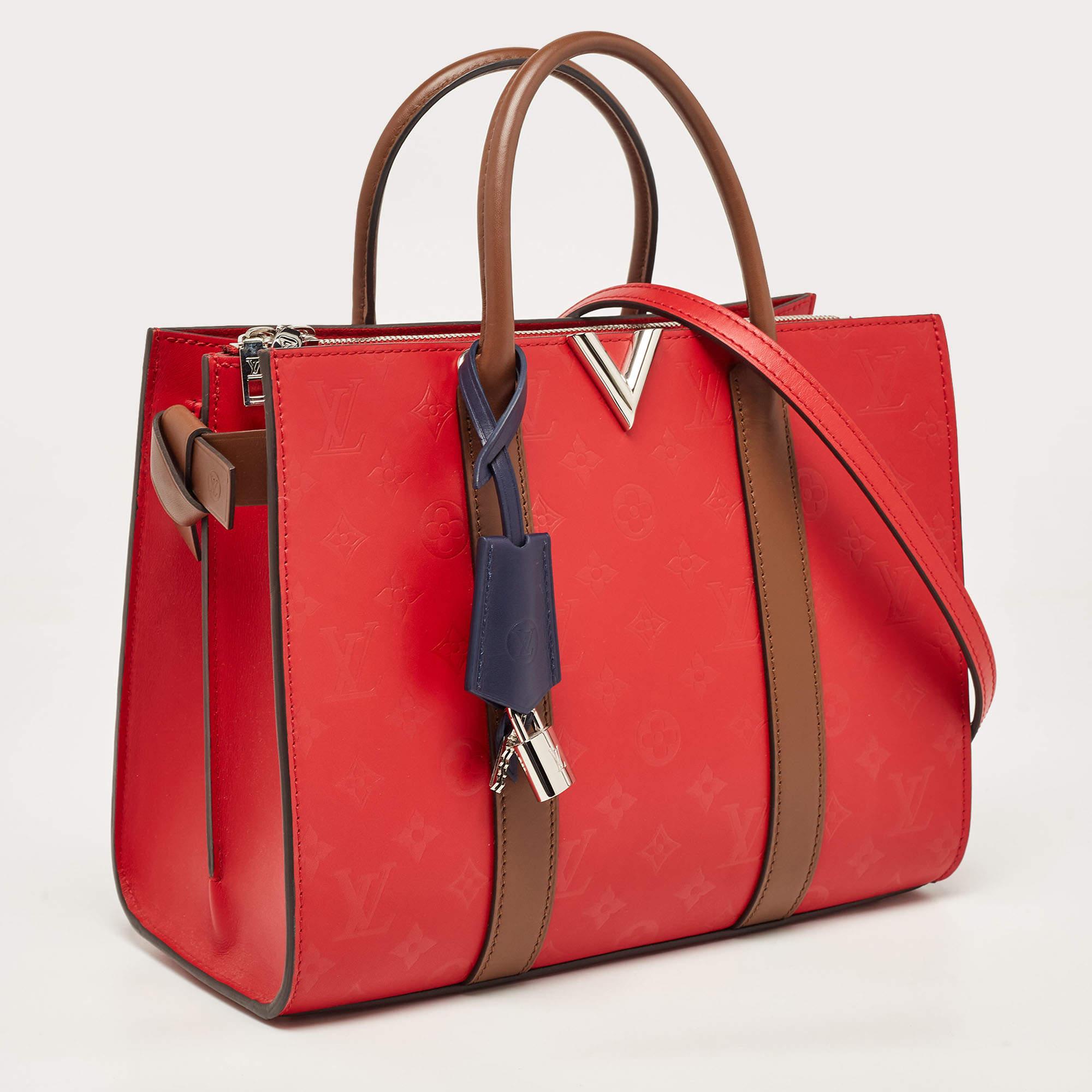 Louis Vuitton Rubis/Noisette Monogram Plume Leather Very MM Tote 11