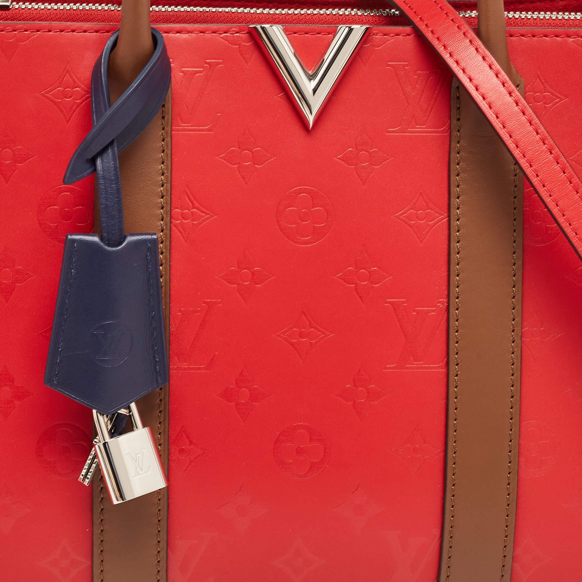 Louis Vuitton Rubis/Noisette Monogram Plume Leather Very MM Tote 12