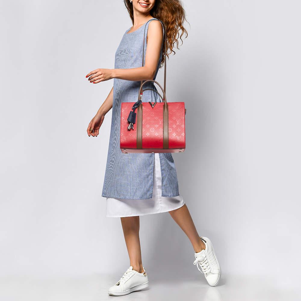 Louis Vuitton Rubis/Noisette Monogram Plume Leather Very MM Tote 3