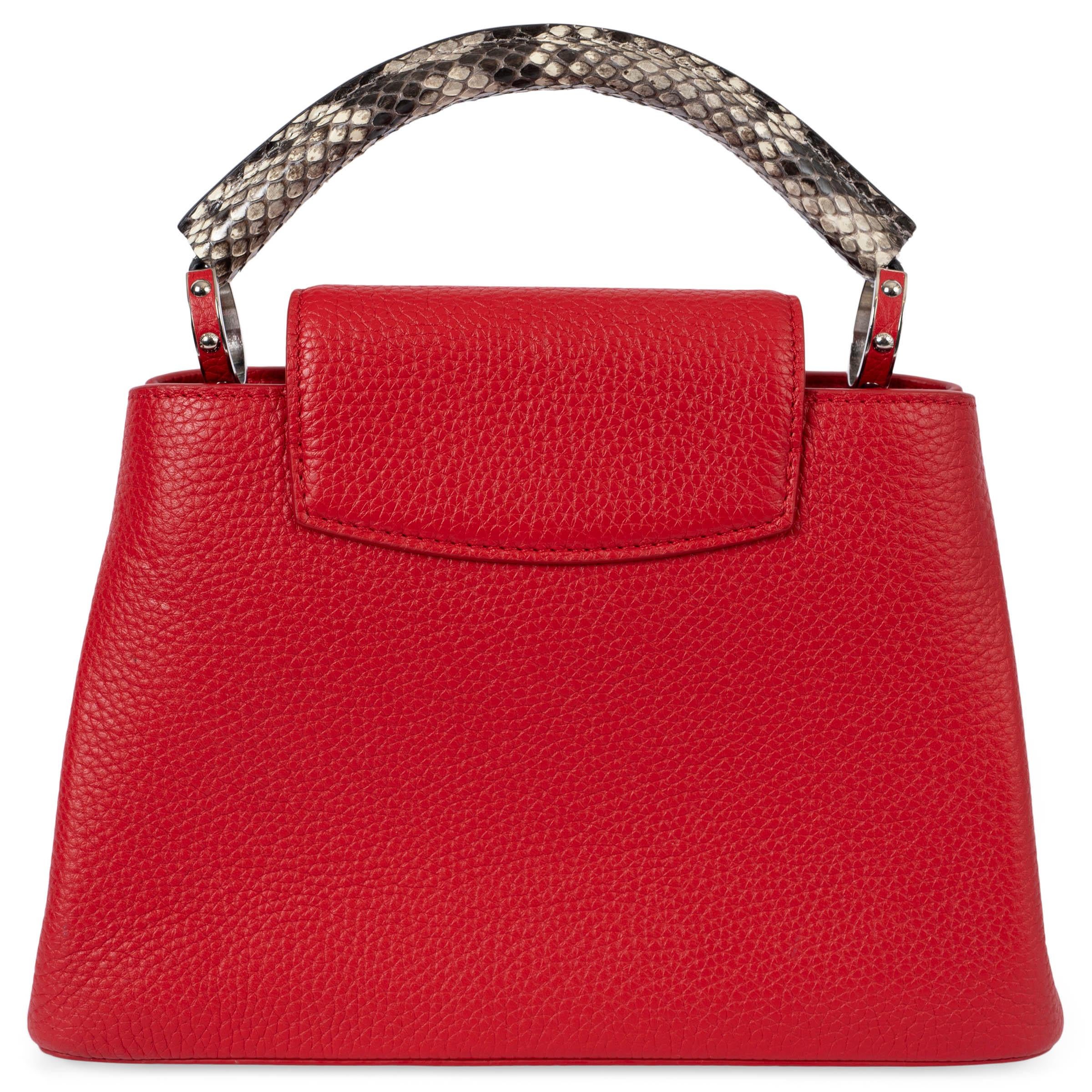 Red LOUIS VUITTON Rubis red Taurillon leather CAPUCINES BB PYTHON Bag For Sale